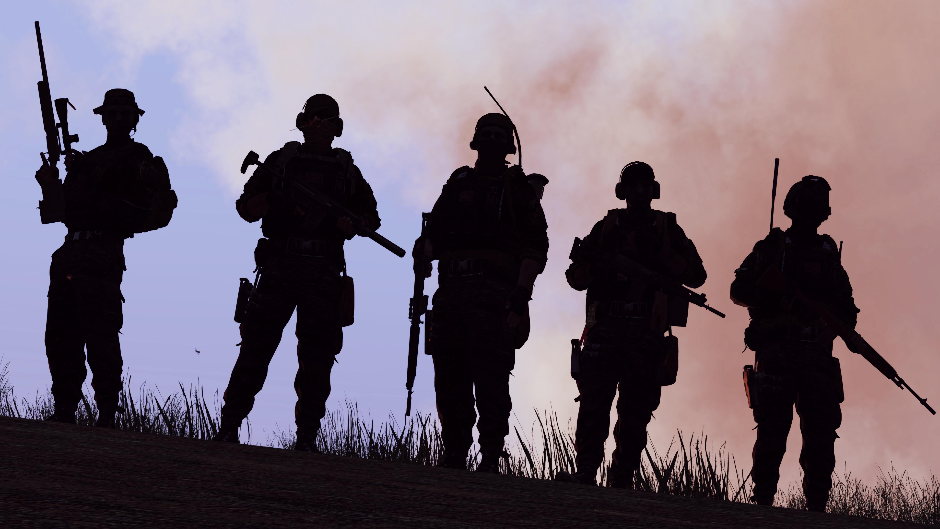 3840x2160 Epic Soldier Silhouettes: Arma 3 4K Ultra HD Wallpaperx2160