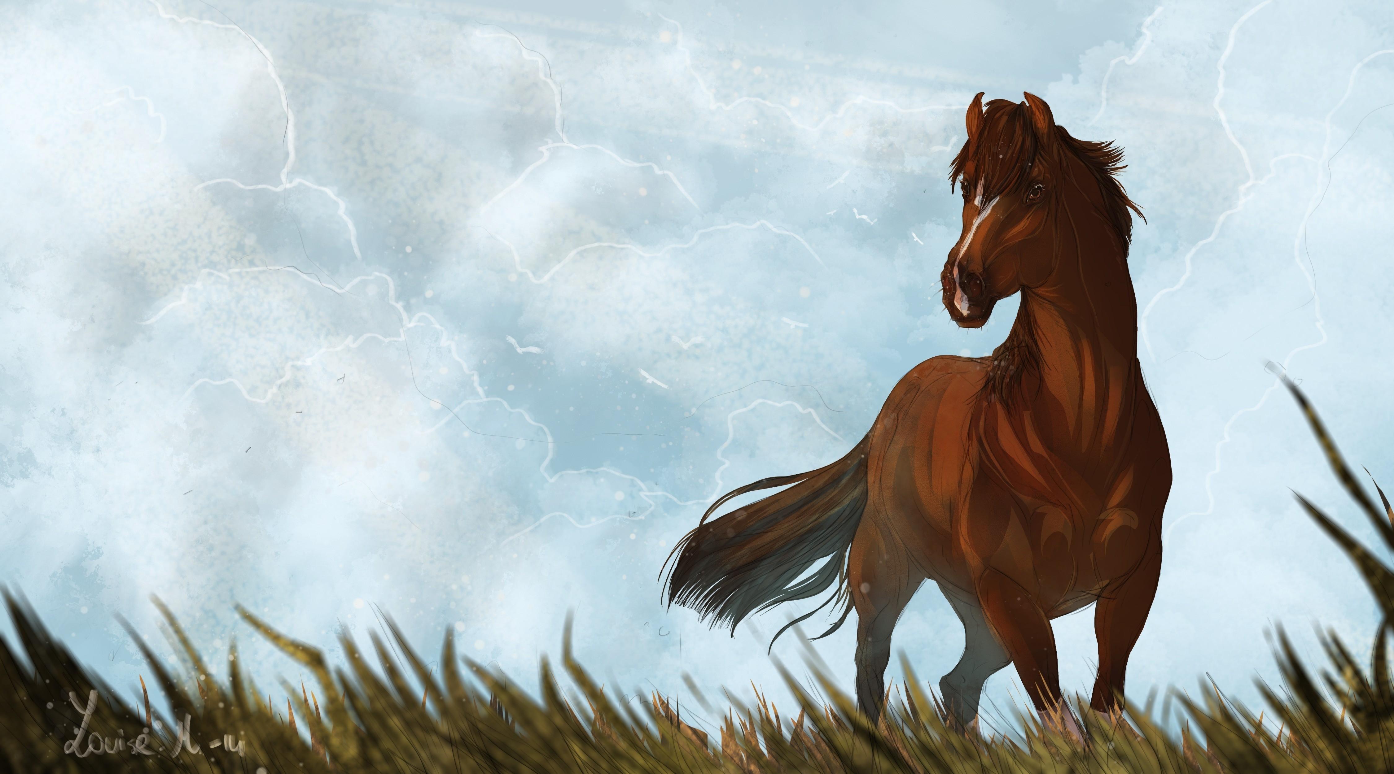 4500x2500 Spirit: Stallion Of The Cimarron Horse Painting HD Wallpaper