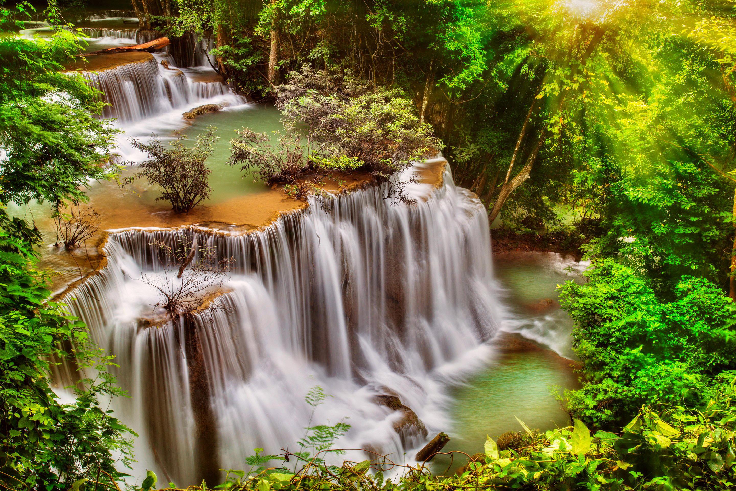 2880x1920 Desktop Wallpaper Thailand Nature Waterfalls 2880x1920