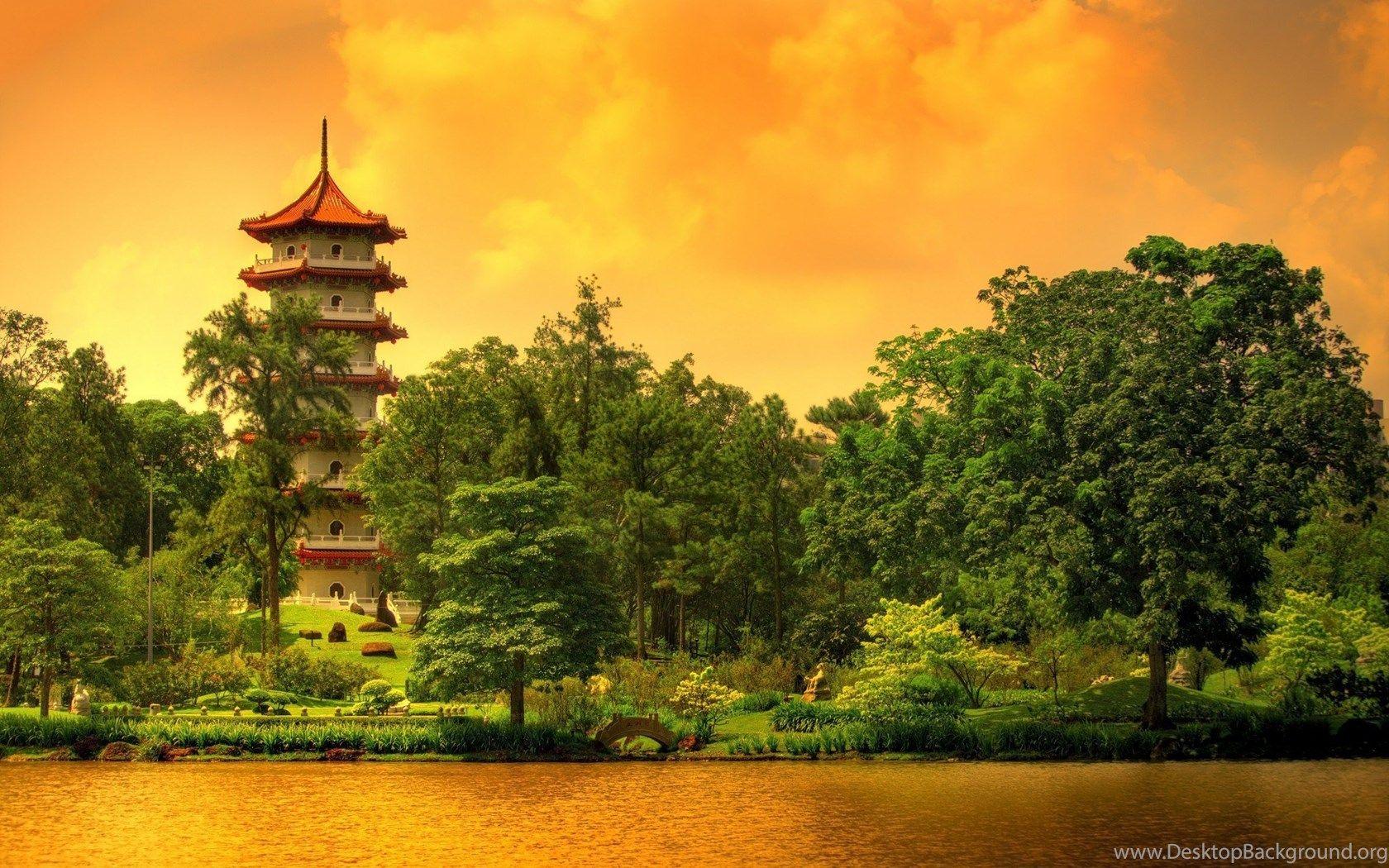 1680x1050 Paisaje Naturaleza Asiatico Pagoda Wallpaper Desktop Background