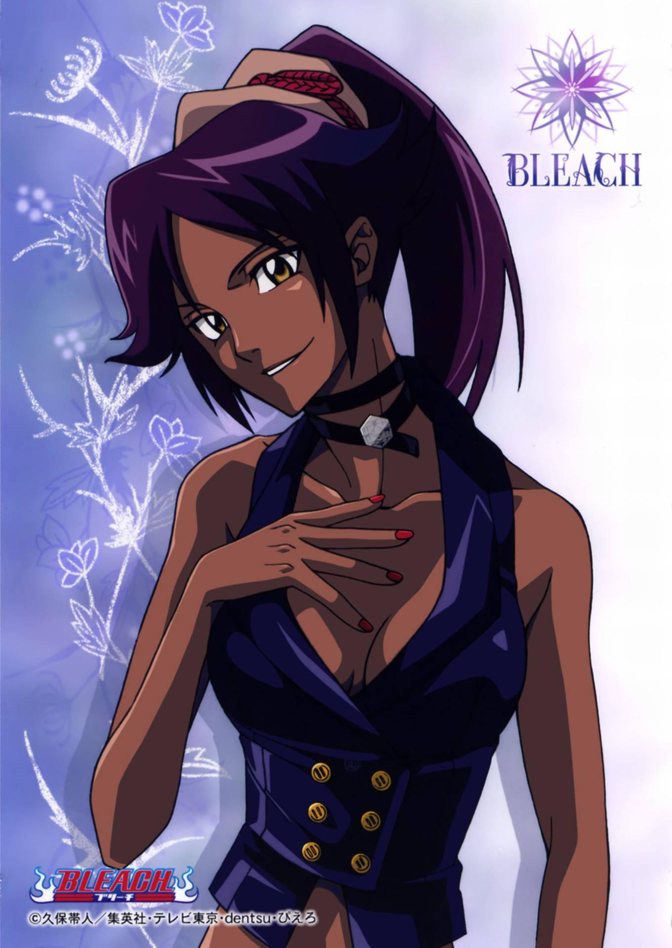 1360x1920 Download Yoruichi Shihouin Purple Art Wallpaper