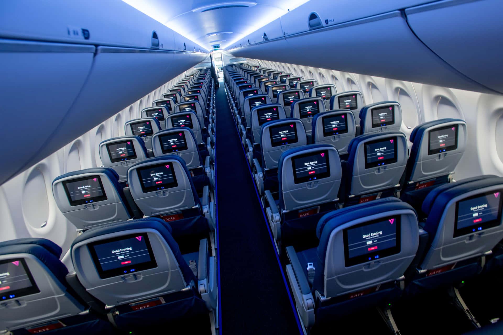 1920x1280 Download Empty Economy Class Seat Inside Airplane Wallpaper
