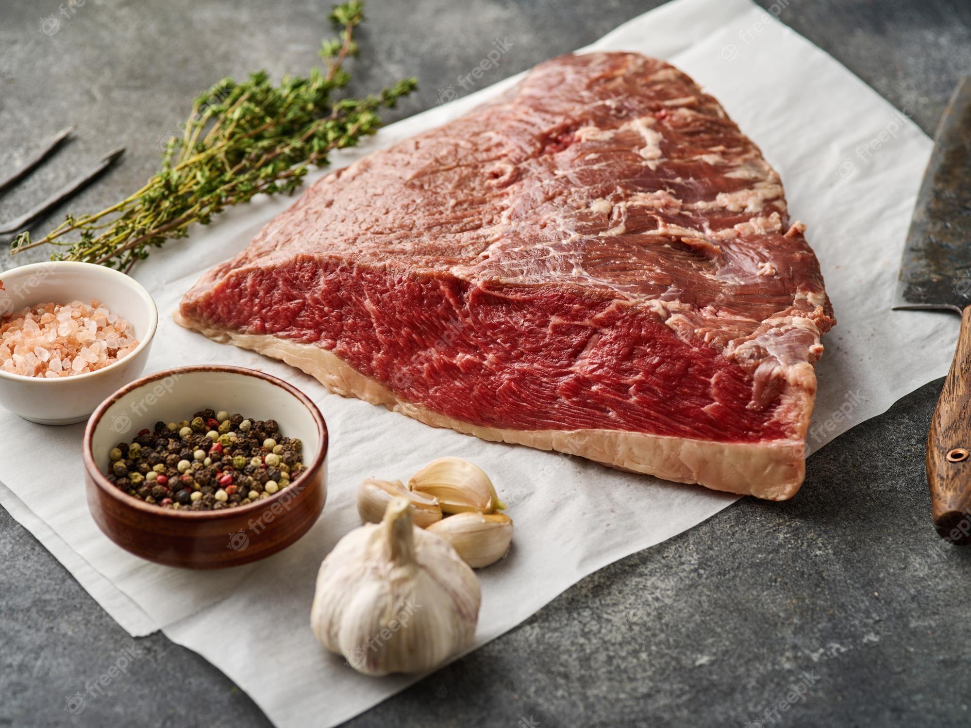 2000x1500 Premium Photo. Picanha steak churrasco rump steak raw cap rump beef brazilian picanha fresh raw meat for barbecue