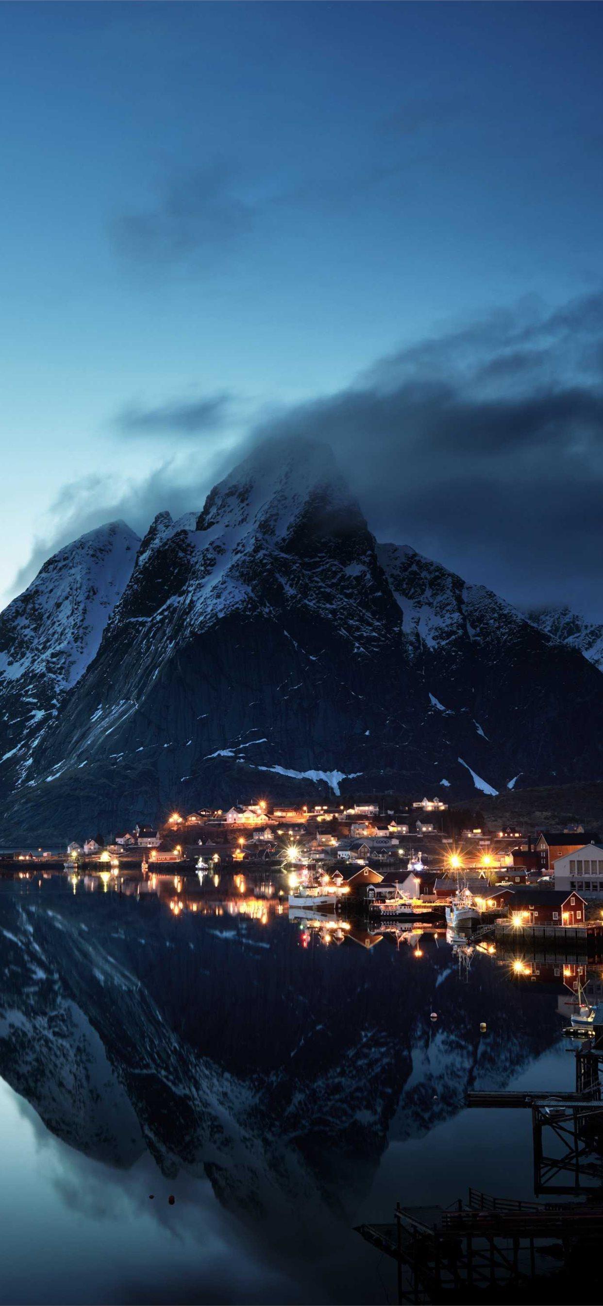 1242x2688 Norway Lofoten Mountains Evening Coast 5K HD iPhone X Wallpaper Free Download