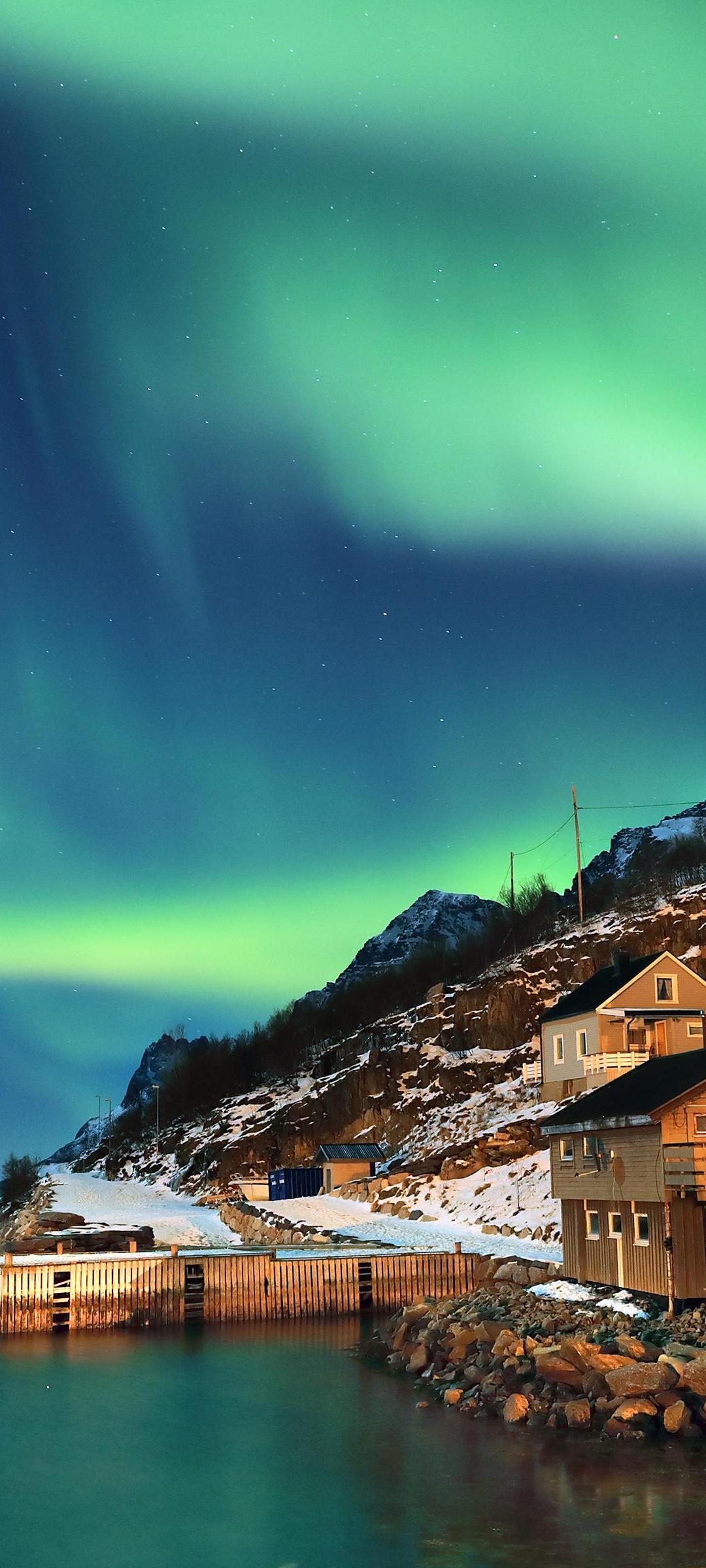 1080x2400 Northern Lights Wallpaper 4K, Aurora Borealis, Norway, Nature