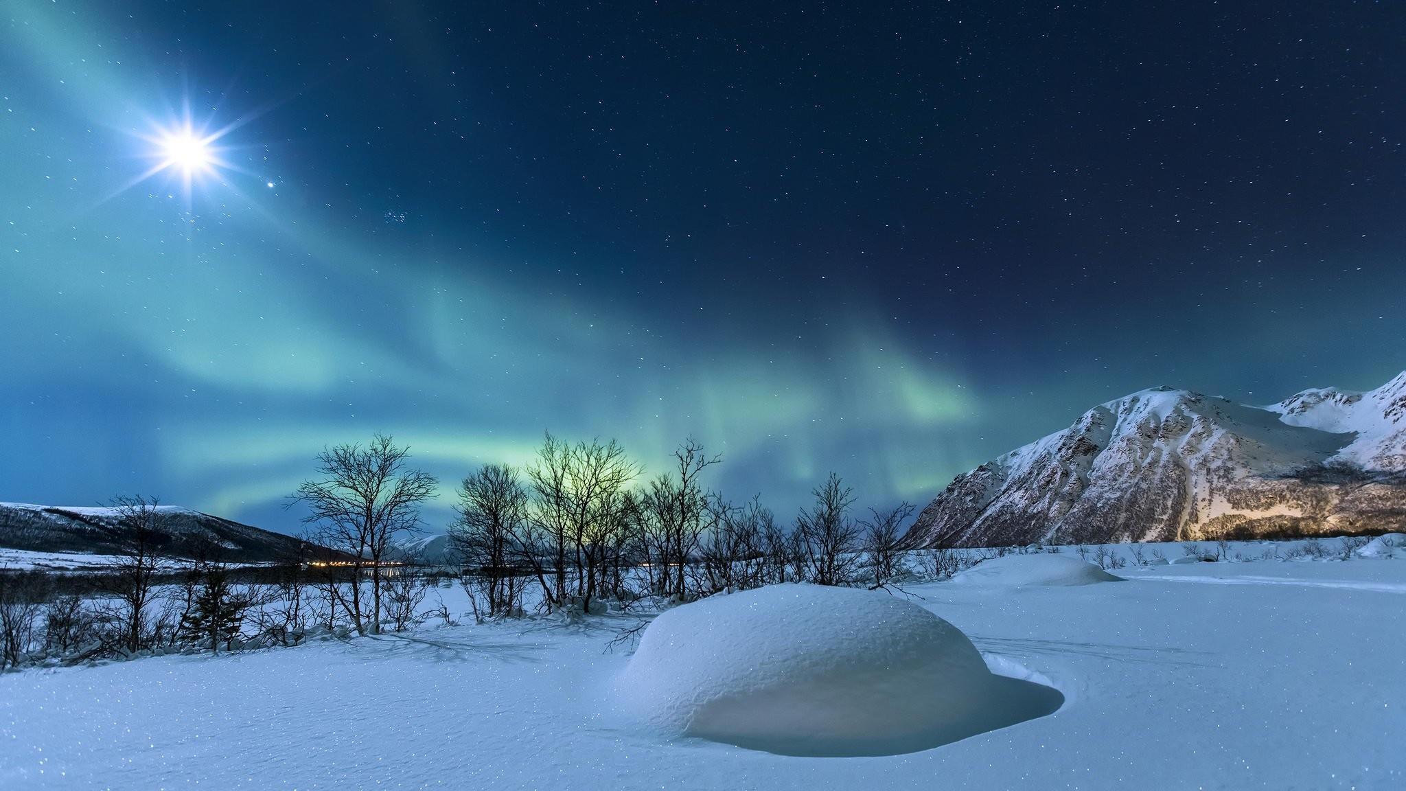 2048x1152 Norway Winter Night