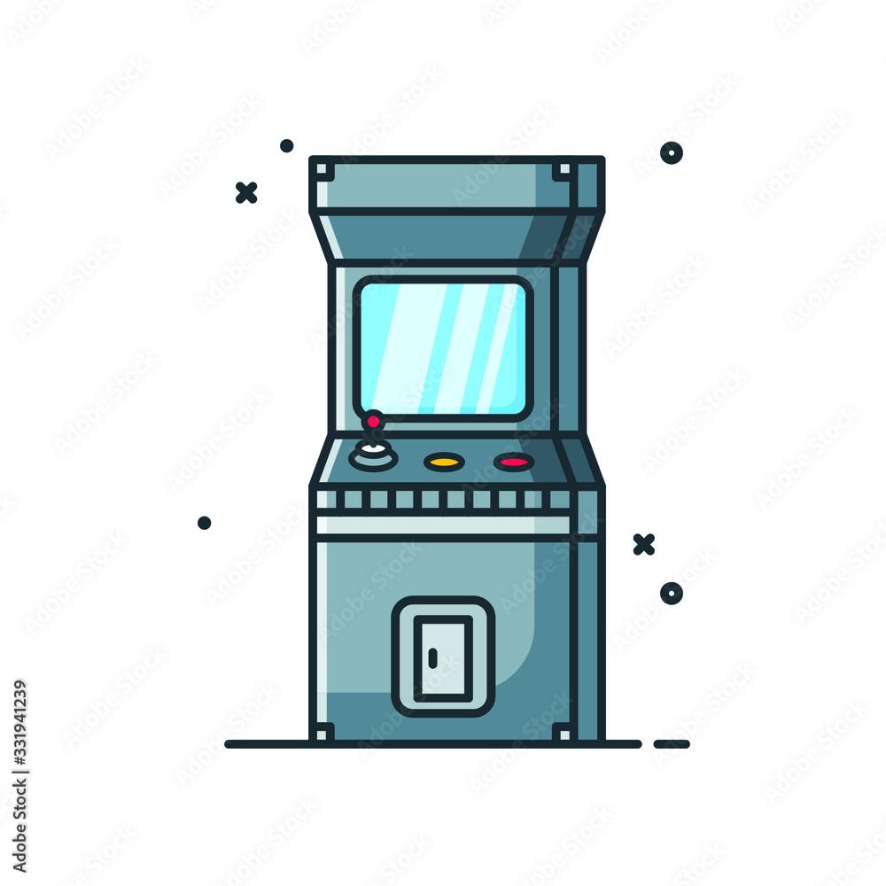 1000x1000 Arcade Game Icon Design Illustrations Cartoon Style Suitable eb Landing Page, Banner, Flyer, Sticker, Wallpaper, Background Stock Vector