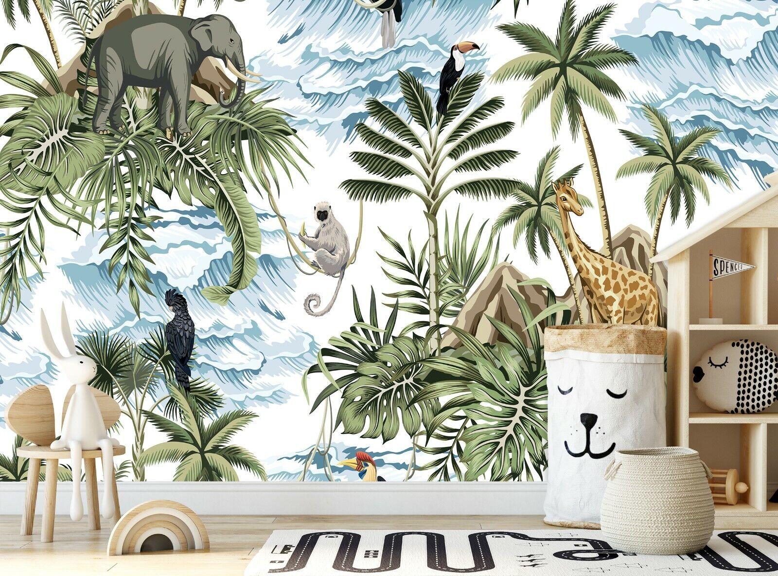 1600x1184 Exotic Jungle Wall Mural Tropical Wallpaper Kids Giant Paper Poster Children Art 7446251665675