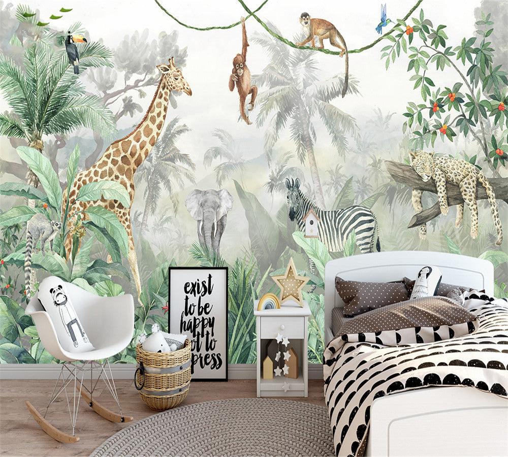1000x900 Jungle Animals wallpaper Peel and Stick. Forest Animals Wall Sticker. Animals in Jungle Wall Decal £37.55 Free Delivery
