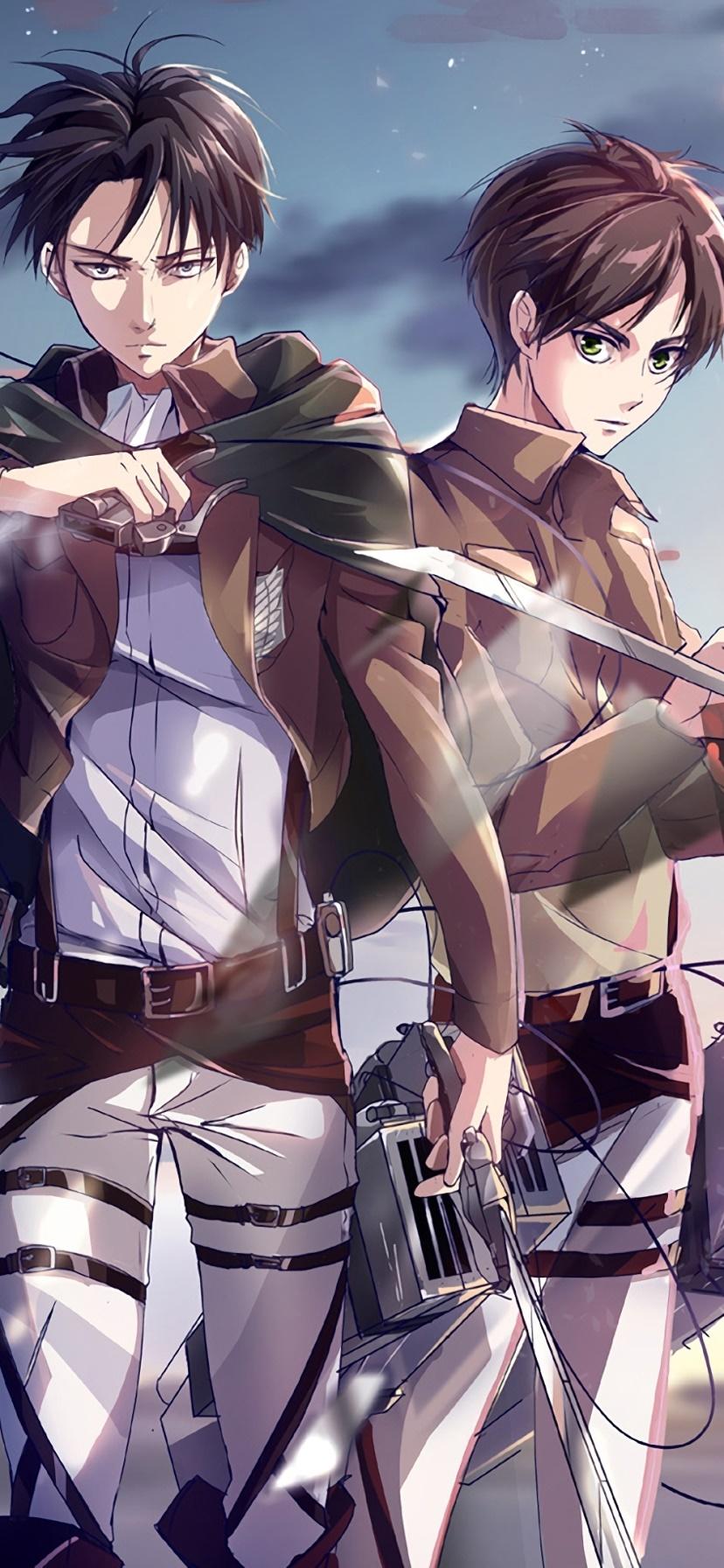 828x1792 Wallpaper / Anime Attack On Titan Phone Wallpaper, Eren Yeager, Levi Ackerman, 828x1792 free download