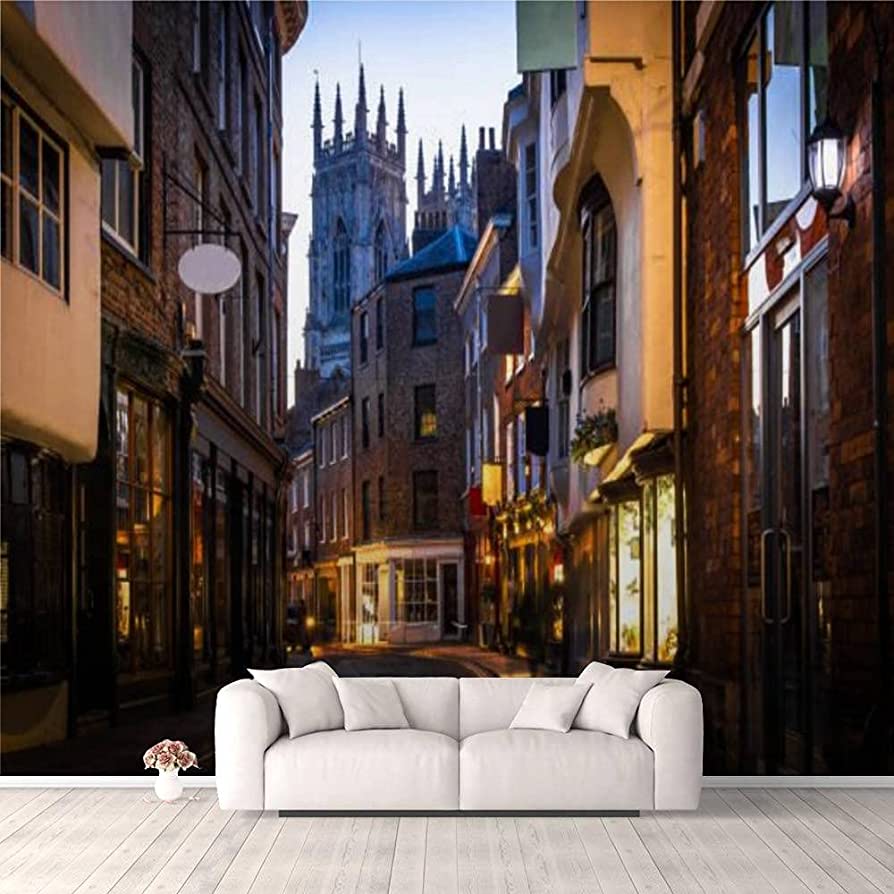 894x894 3D Wallpaper View of York Old City in The Twilight England Self Adhesive Bedroom Living Room Dormitory Decor Wall Mural Stick and Peel Background Wall Ceiling Wardrobe Sticker : Tools