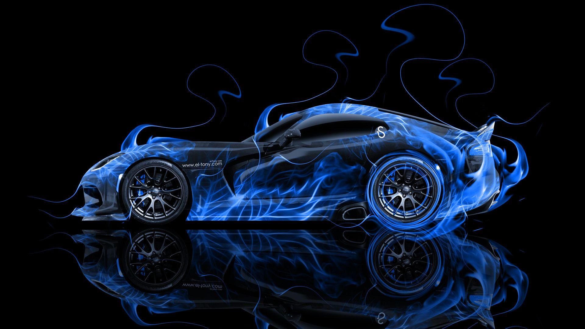 1920x1080 Blue Fire Cars Wallpaper