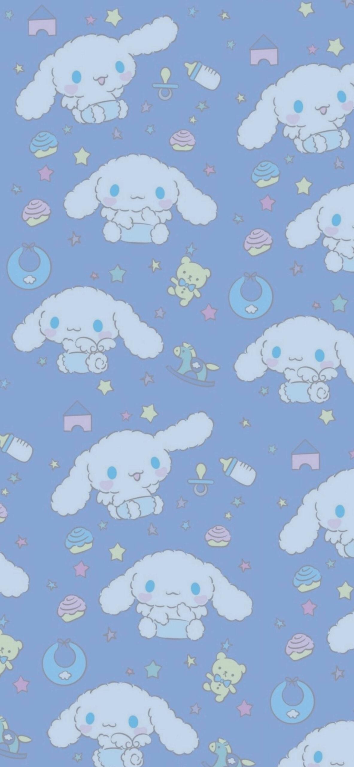 1183x2560 Cinnamoroll Blue Pattern Wallpaper Sanrio Wallpaper
