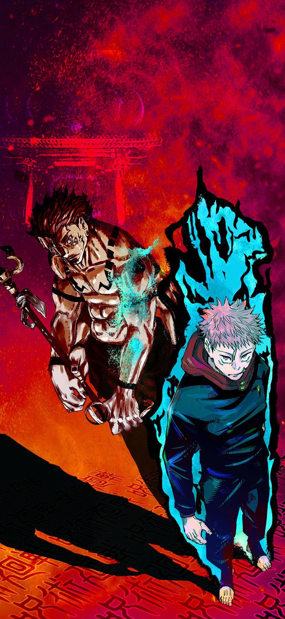 946x2048 Jujutsu Kaisen iPhone wallpaper (Culling Games panels referenced)