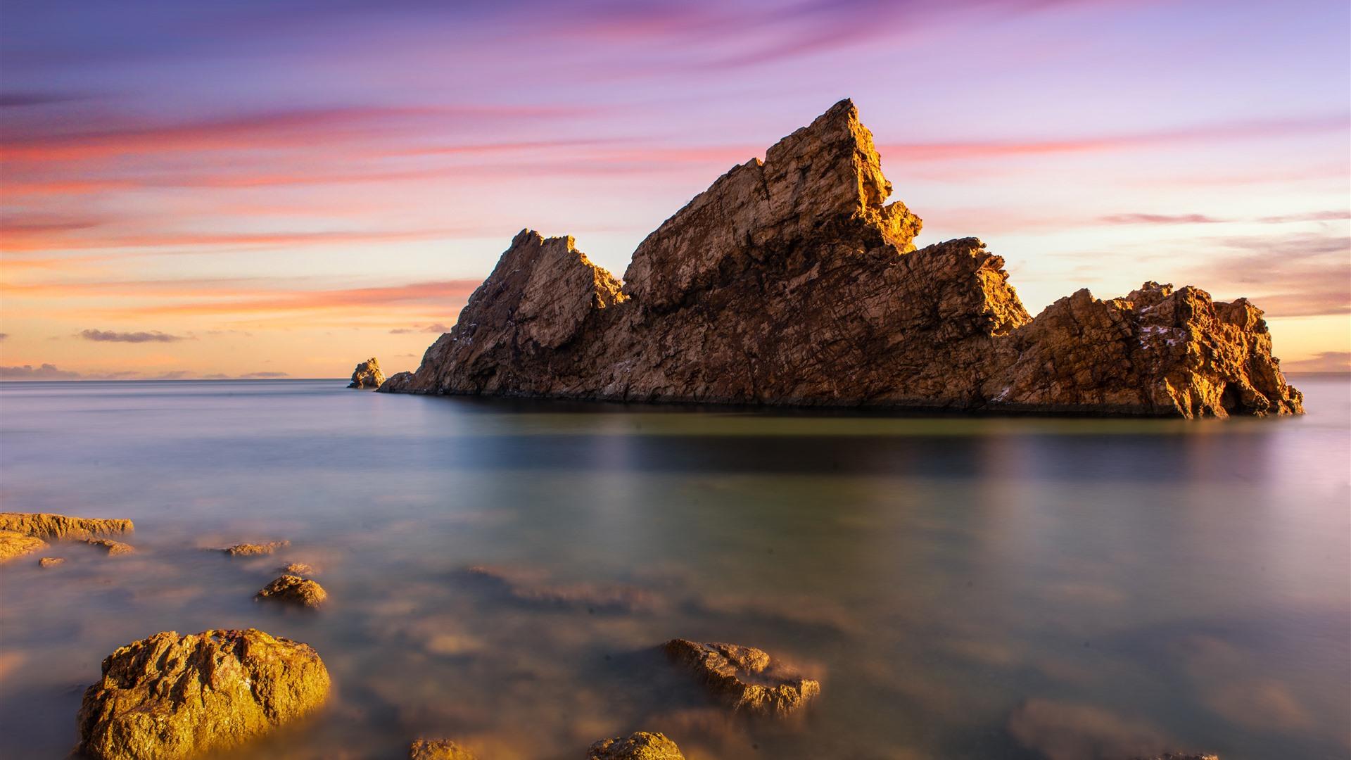 1920x1080 Dalian Coast Sunset Scenery