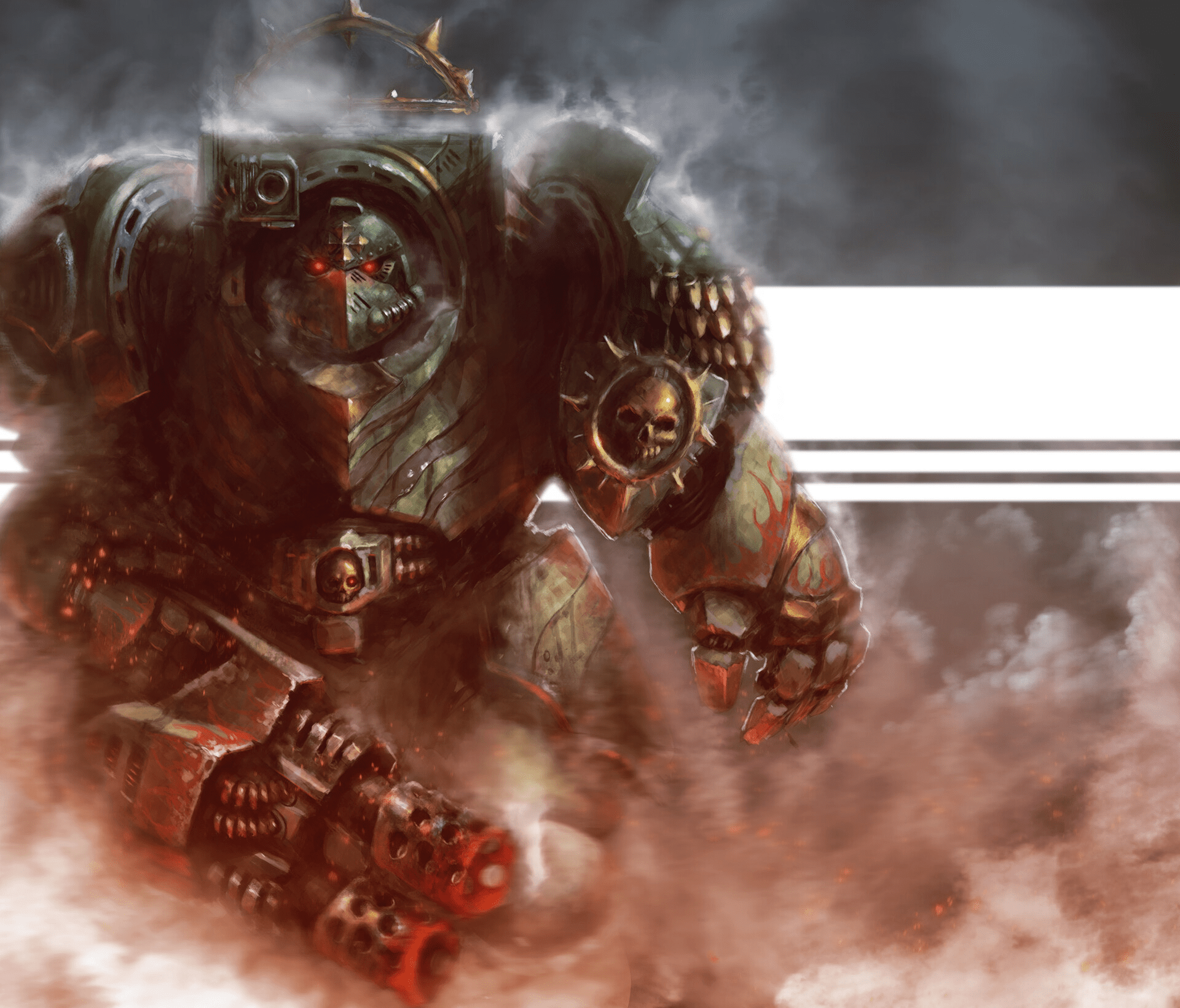 1920x1641 Warhammer 40 000 Warhammer Warhammer 30 000 Red Black Terminator Green Gold Flamer Flamethrower Sala Wallpaper:1920x1641