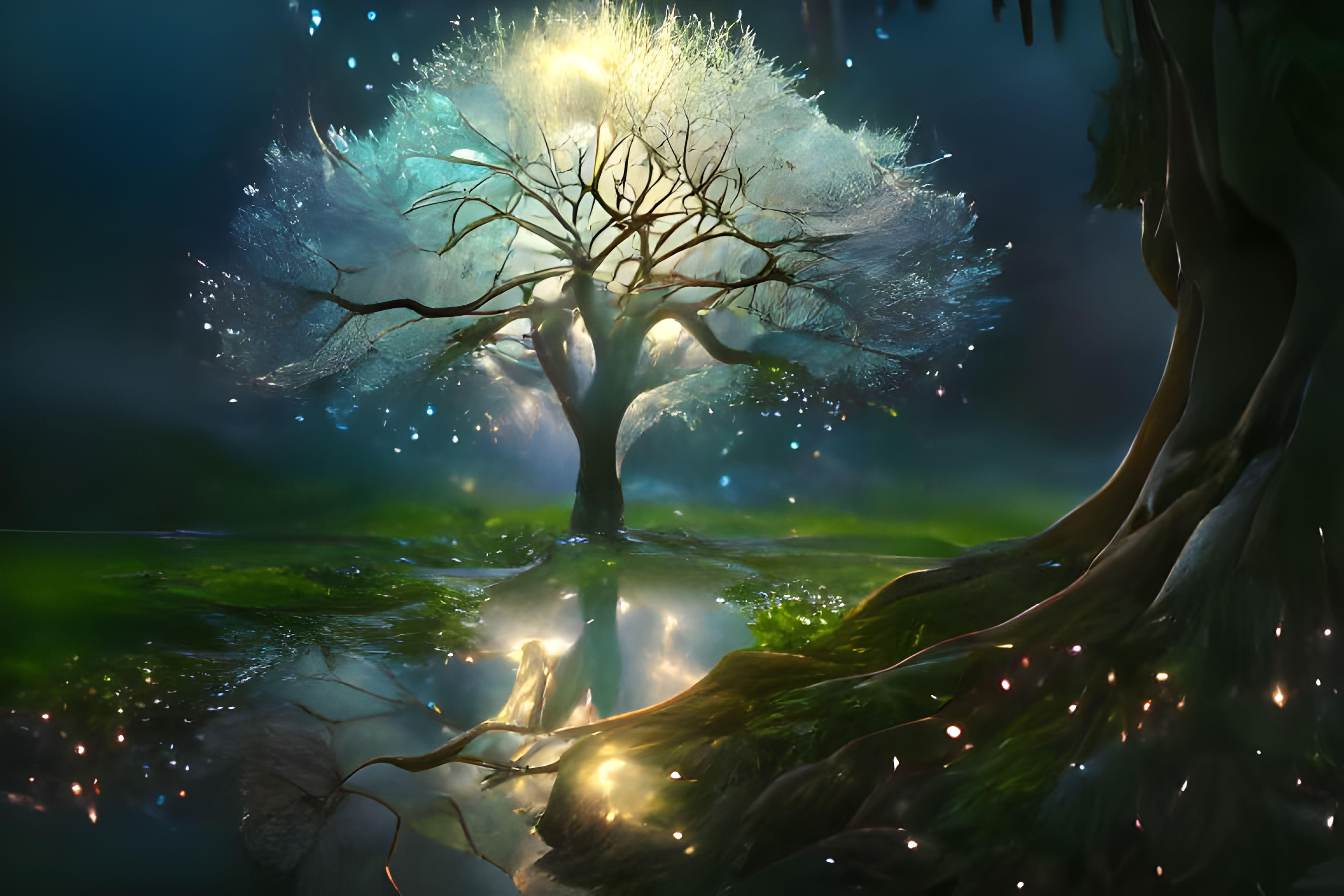 7927x5285 Telperion, the White Tree of Valinor Generated Artwork