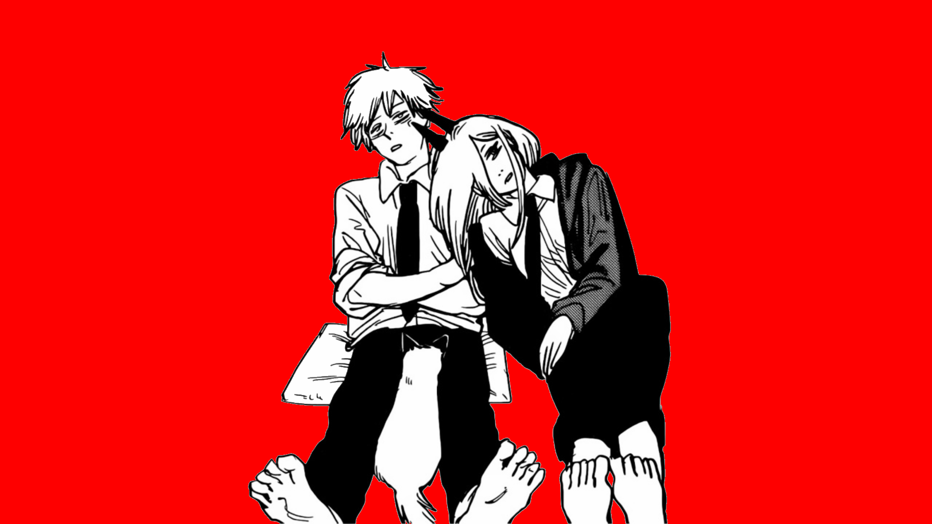 1920x1080 Chainsaw Man, Denji (Chainsaw Man), Power (Chainsaw Man), manga, redx1080 Wallpaper