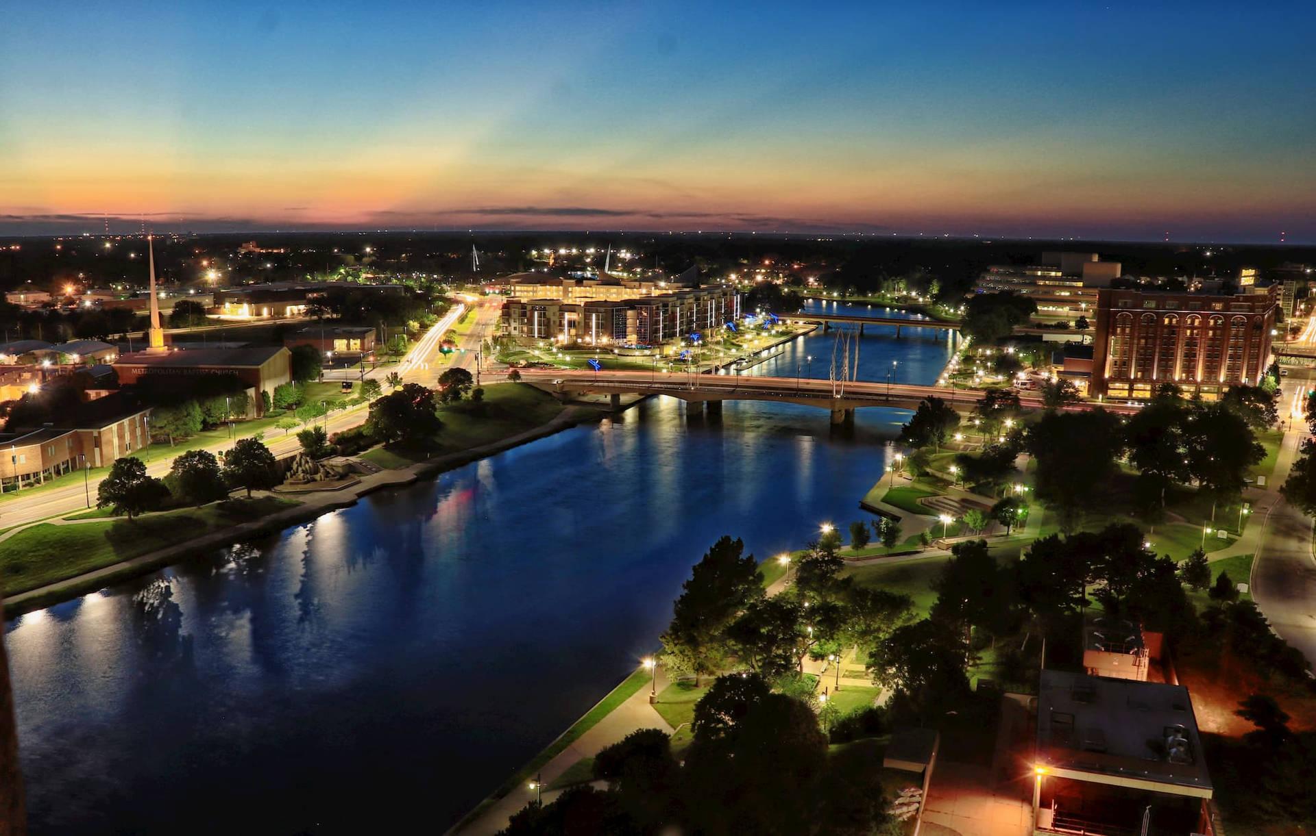 1920x1221 Download Night Scene Of City Lights Of Wichita Wallpaper