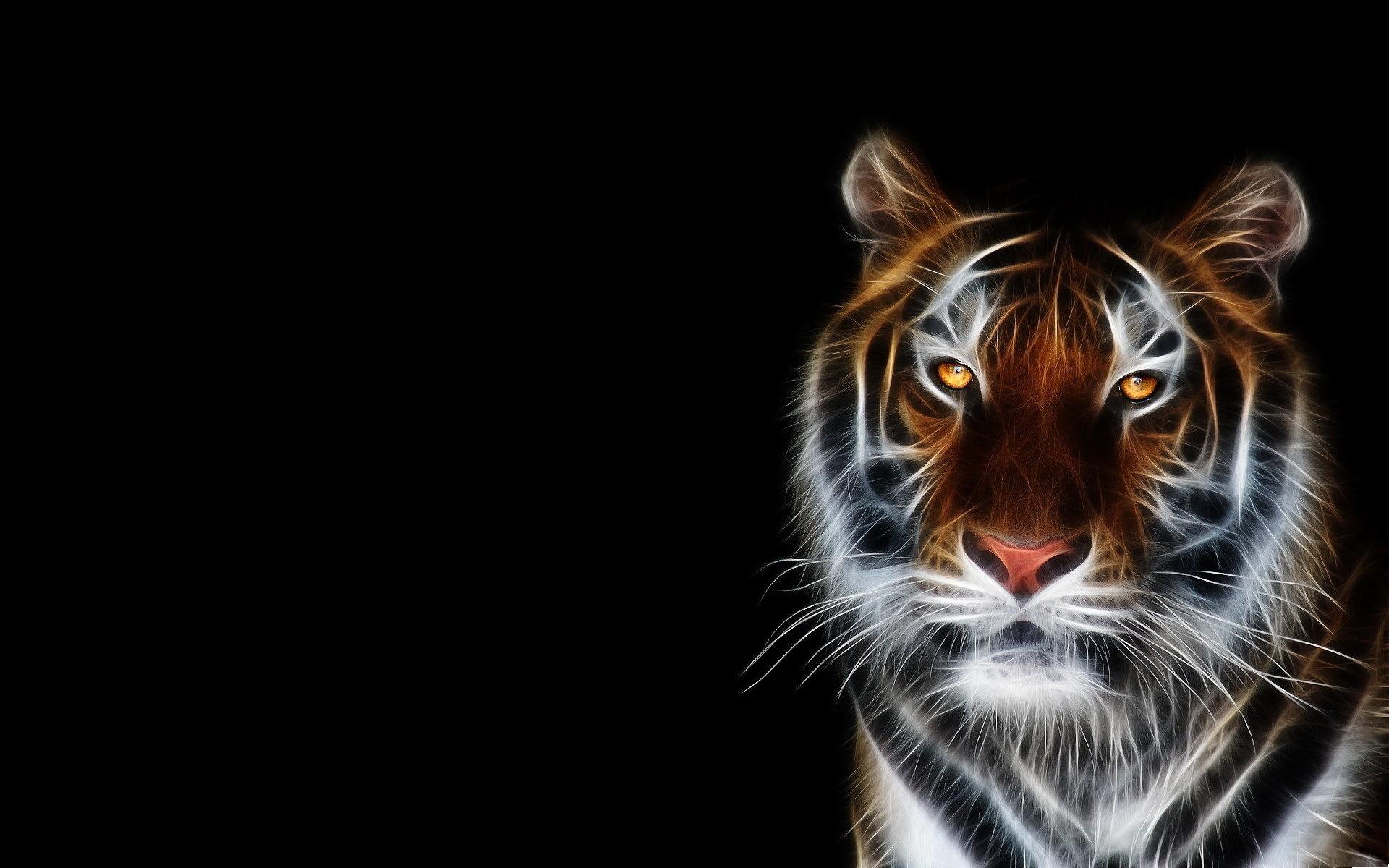 1920x1200 WallpaperD wallpaper. photo. picture. tiger, art, photohop, the dark background, 3D