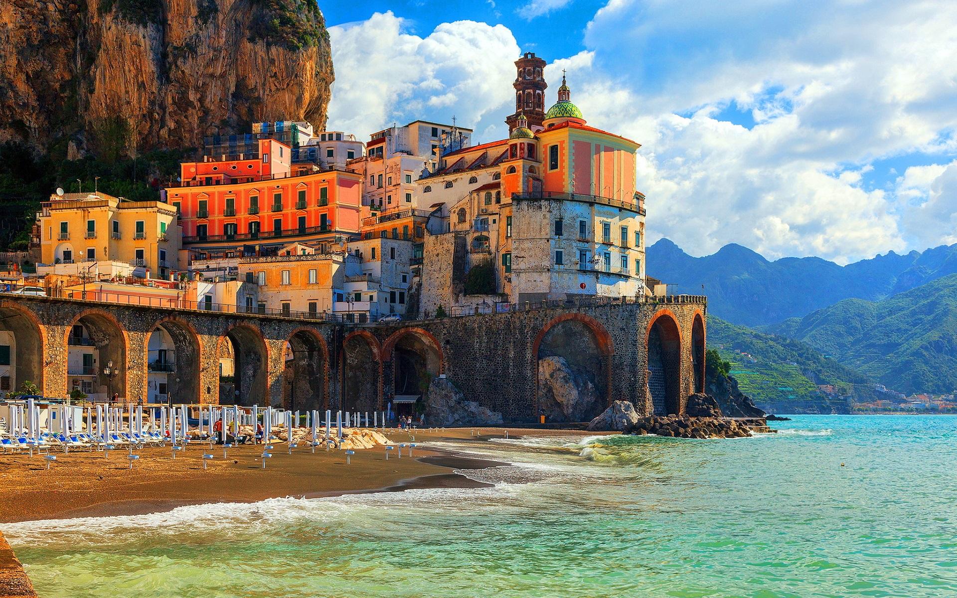 1920x1200 Wallpaper Positano, Italy, Amalfi, Italy, houses, coast, sea 1920x1200 HD Picture, Image