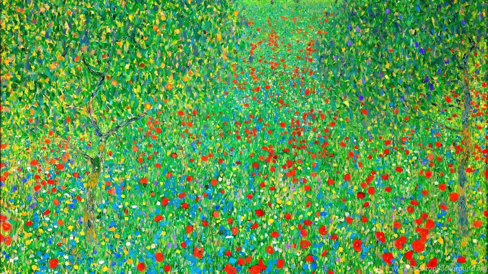 1600x900 Arts, Gustav Klimt, Gustav Klimt Work, Poppy, Painting