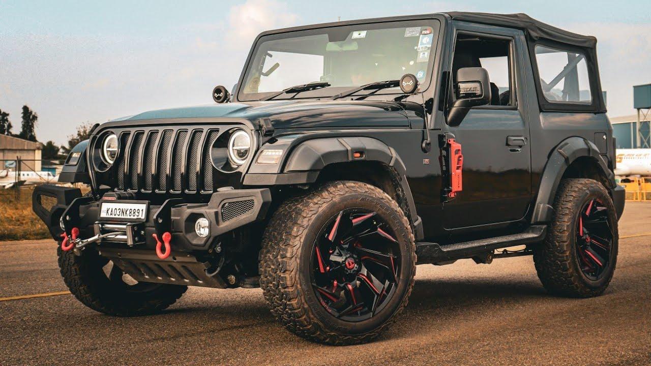 1280x720 Mahindra Thar Modified Exhaustinch Fuel alloy wheels