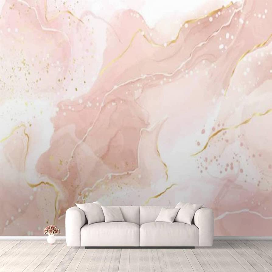 894x894 3D Wallpaper Abstract Dusty Rose Blush Liquid Watercolor Gold dots Pastel Pink Self Adhesive Bedroom Living Room Dormitory Decor Wall Mural Stick and Peel Background Wall Ceiling Wardrobe Sticker