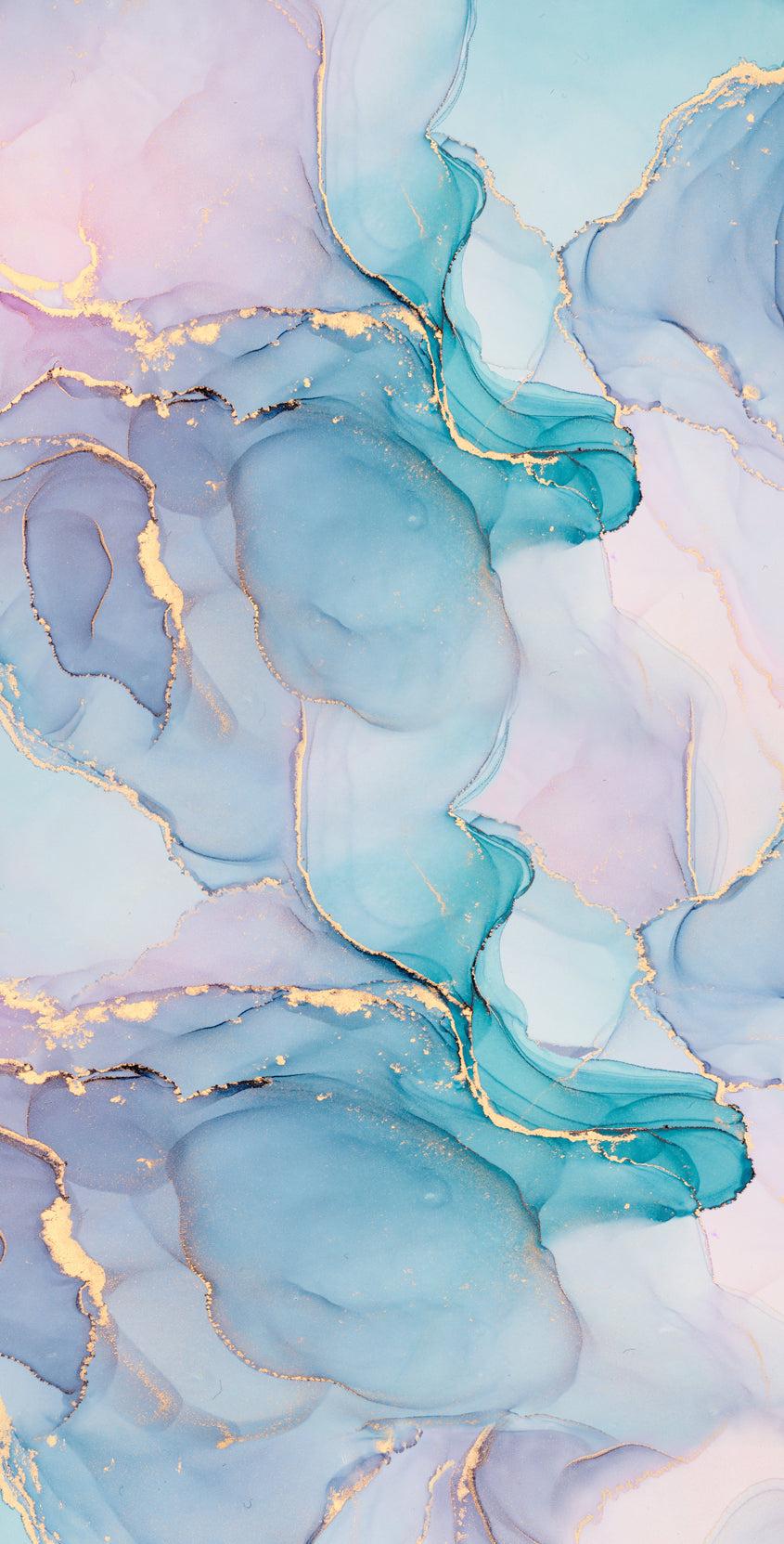 845x1663 Swirled Pastel Gold Inkscape Water Paint Printed Backdrop