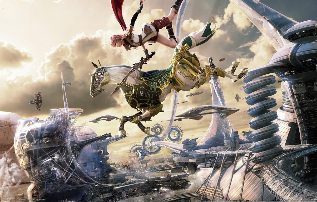 1332x850 Wallpaper Soldier Army Cocoon, Lightning, Final Fantasy XIII, Final Fantasy Lightning, Blaze Edge, Aerial city Cocoon, Pulse, Cocoon image for desktop, section игры