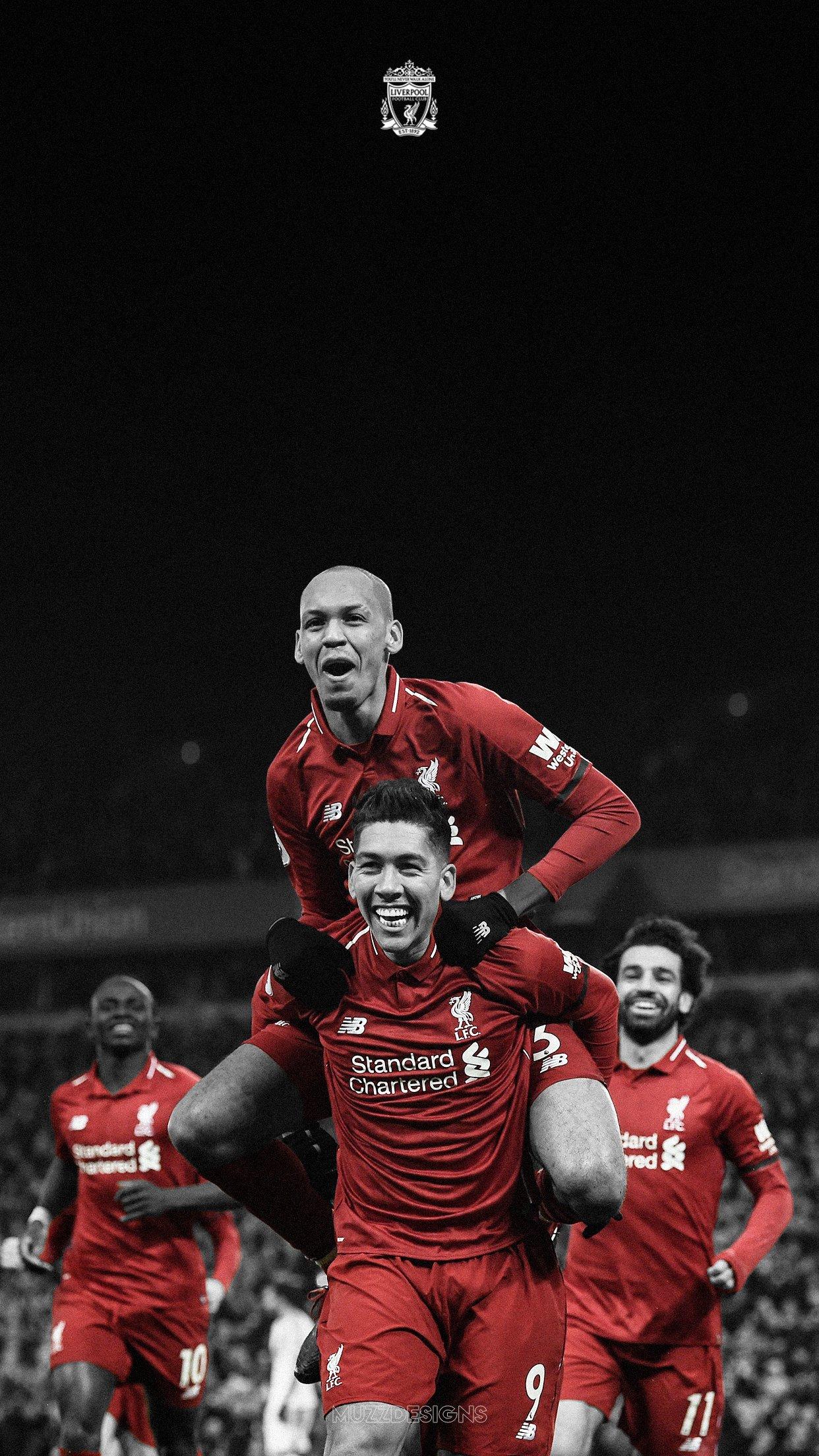 1242x2208 Muzz LFC Phone Wallpaper Fabinho x Firmino x Mane x Salah