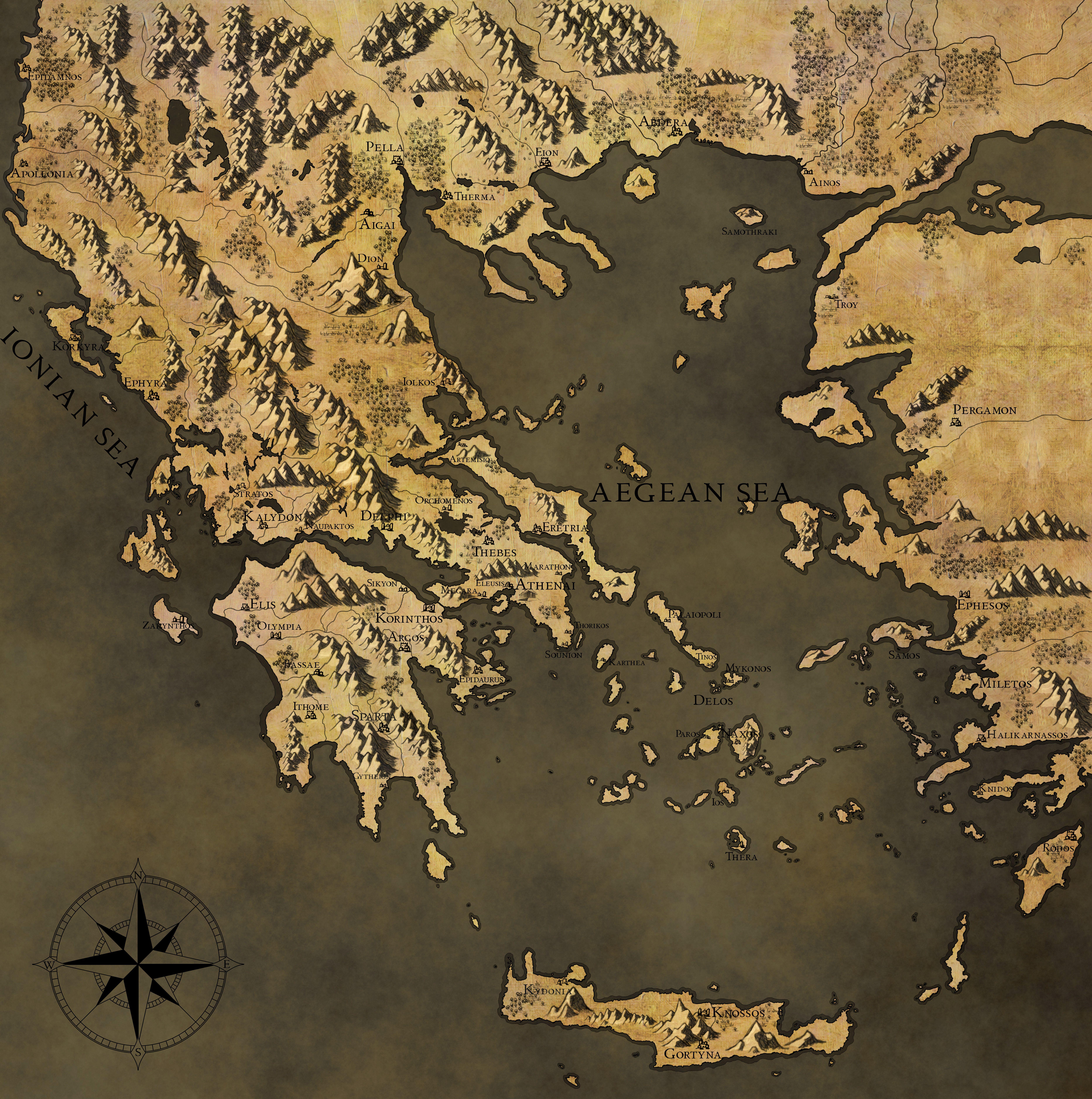 7460x7505 Ancient Greek DnD Themed Campaign. Ancient greece map, Greece map, Ancient greece