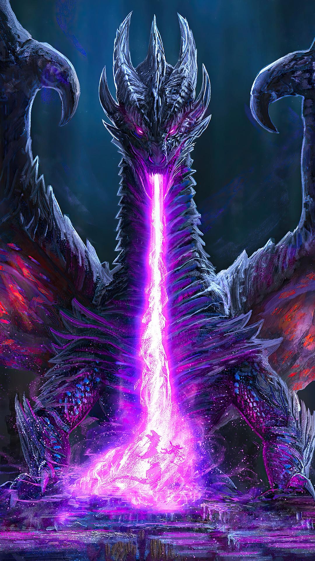 1080x1920 Dragon, Fire Breath, Fantasy 4k Gallery HD Wallpaper