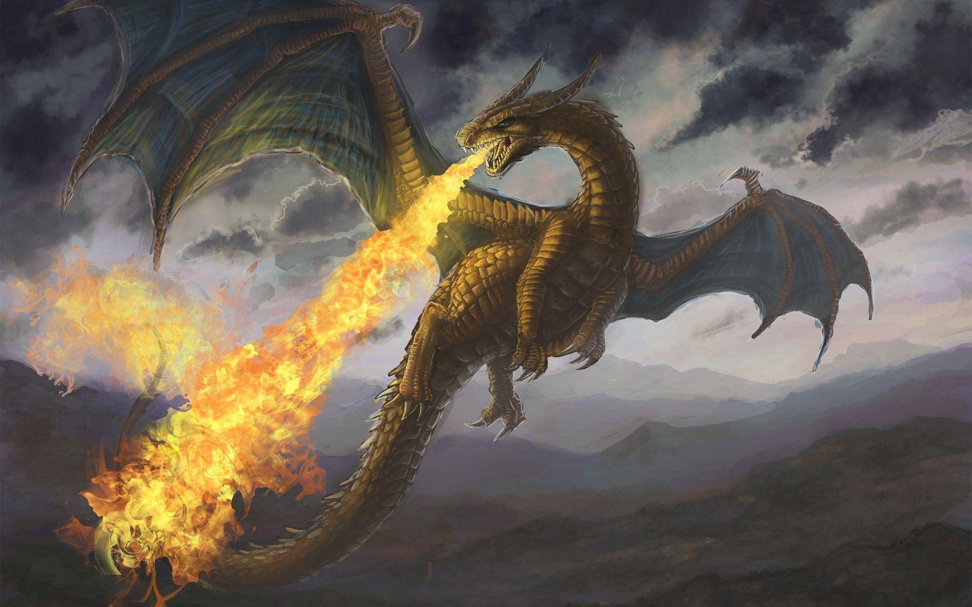 1920x1200 Download Desktop Wallpaper The Fire Breathing Dragon. Dragon Réaliste, Image De Dragons, Illustration D'imaginaire