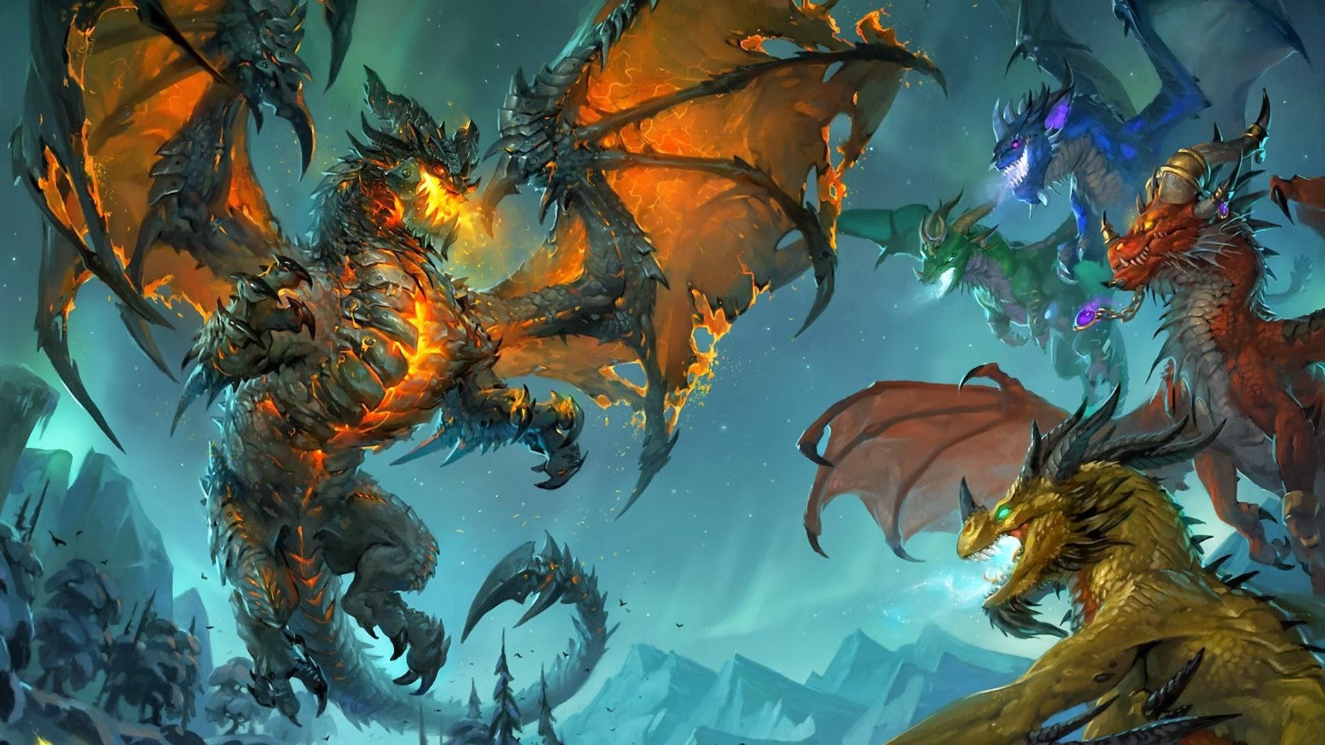 1920x1080 Battle Fire Breathing Dragons Desktop Wallpaper 1366x768