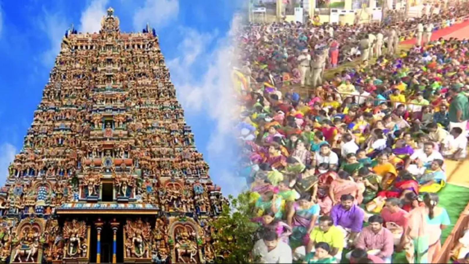1600x900 meenakshi amman: Tamil Nadu: Devotees throng to witness celestial wedding at Meenakshi Amman Temple in Madurai Economic Times Video