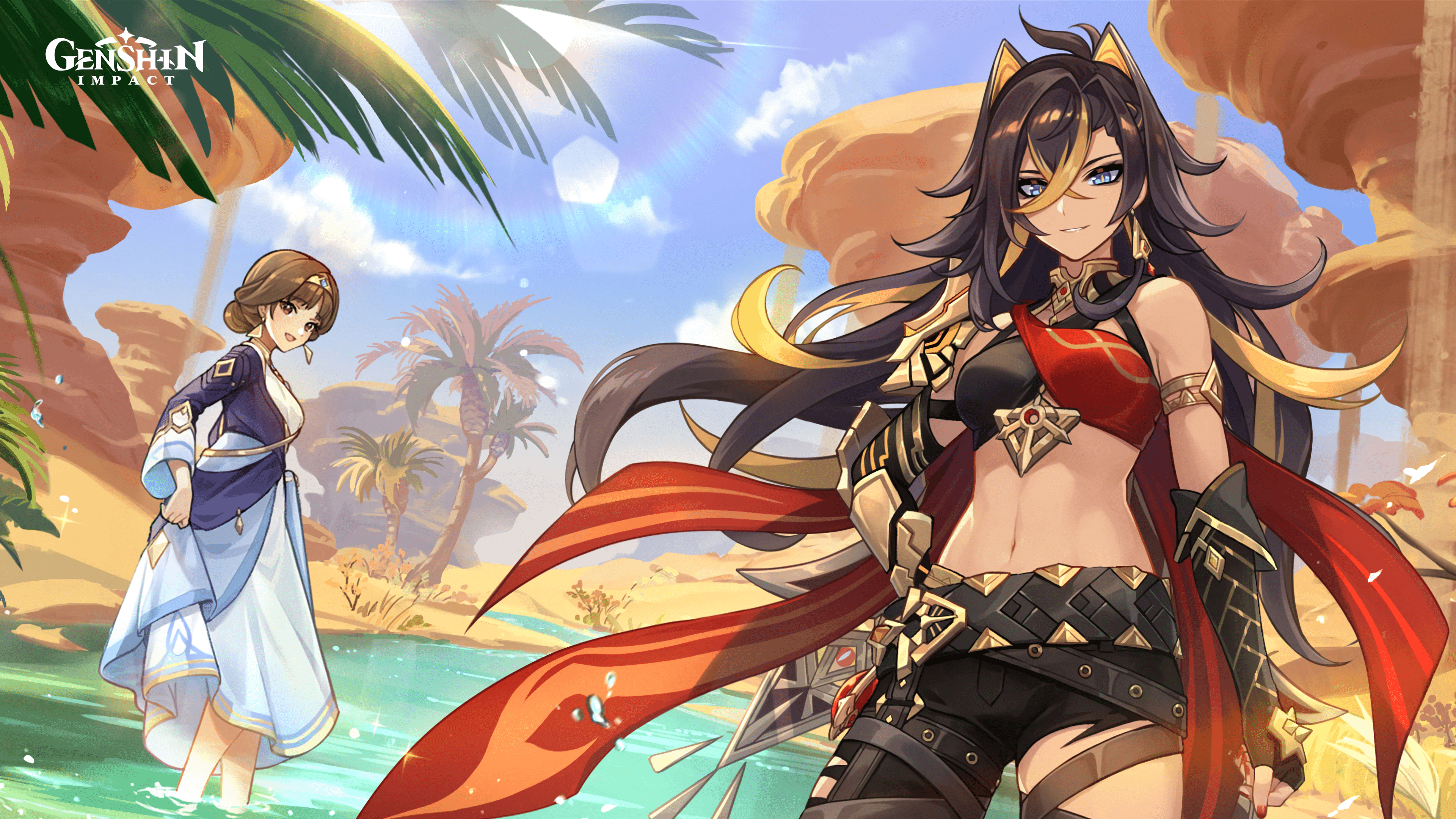 3840x2160 I upscaled the new dehya wallpaper to 4k, going to post it here in case anyone else wants it