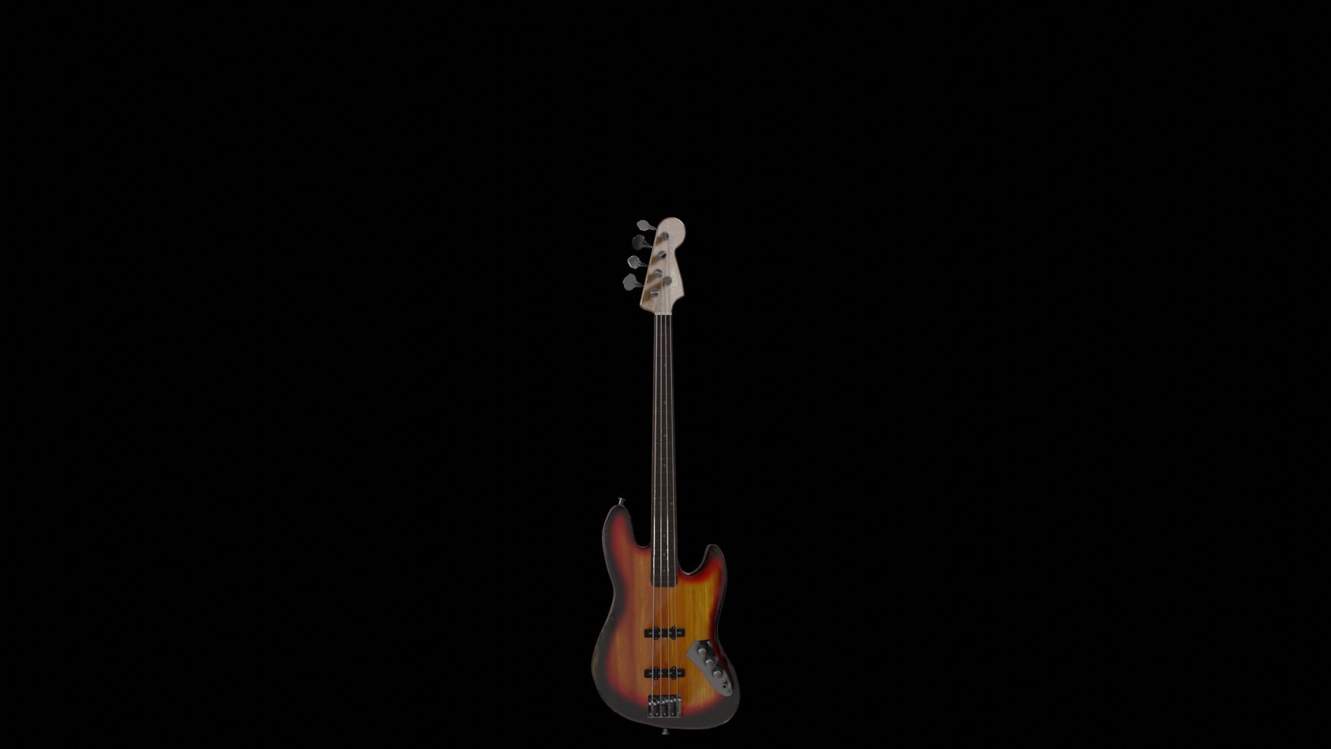 1920x1080 3D Jaco Pastorius Worned Out Fender Jazz Bass