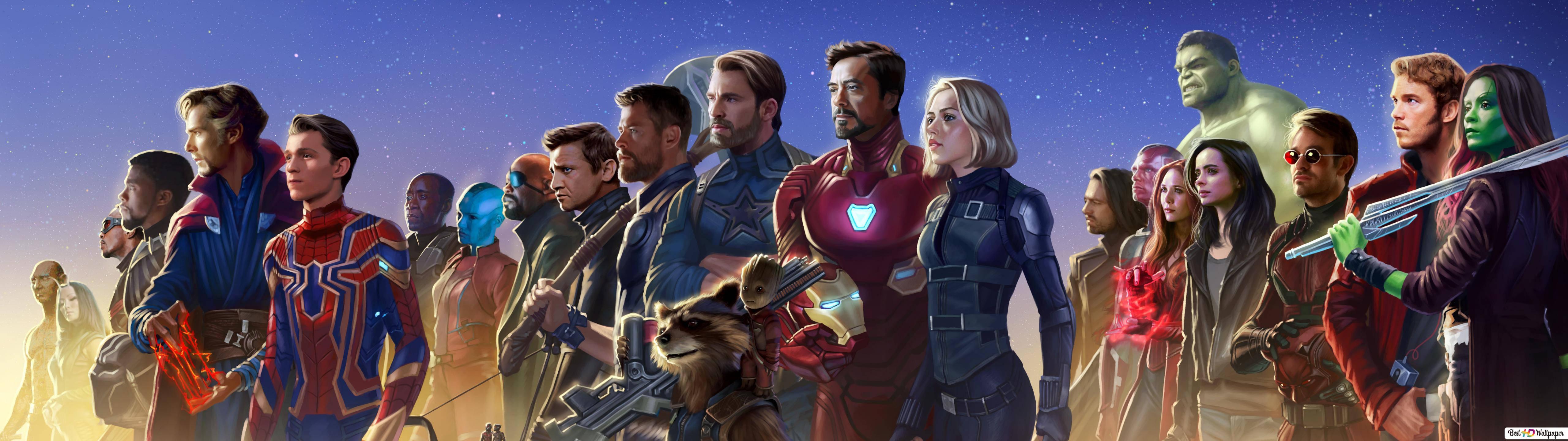 5120x1440 Download Marvel The Endgame Characters 5120 x 1440 Wallpaper