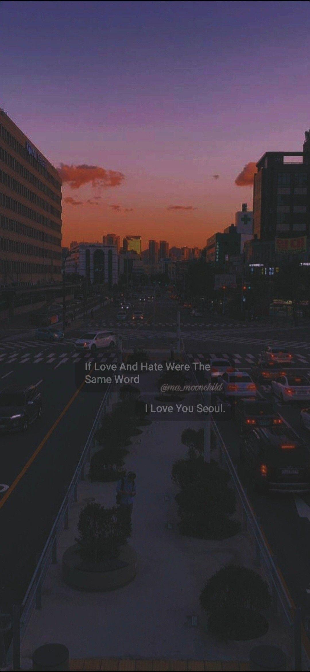 1080x2340 Aesthetic Dark Wallpaper South Korea Seoul in the night. Weather wallpaper, Dark wallpaper, Seoul