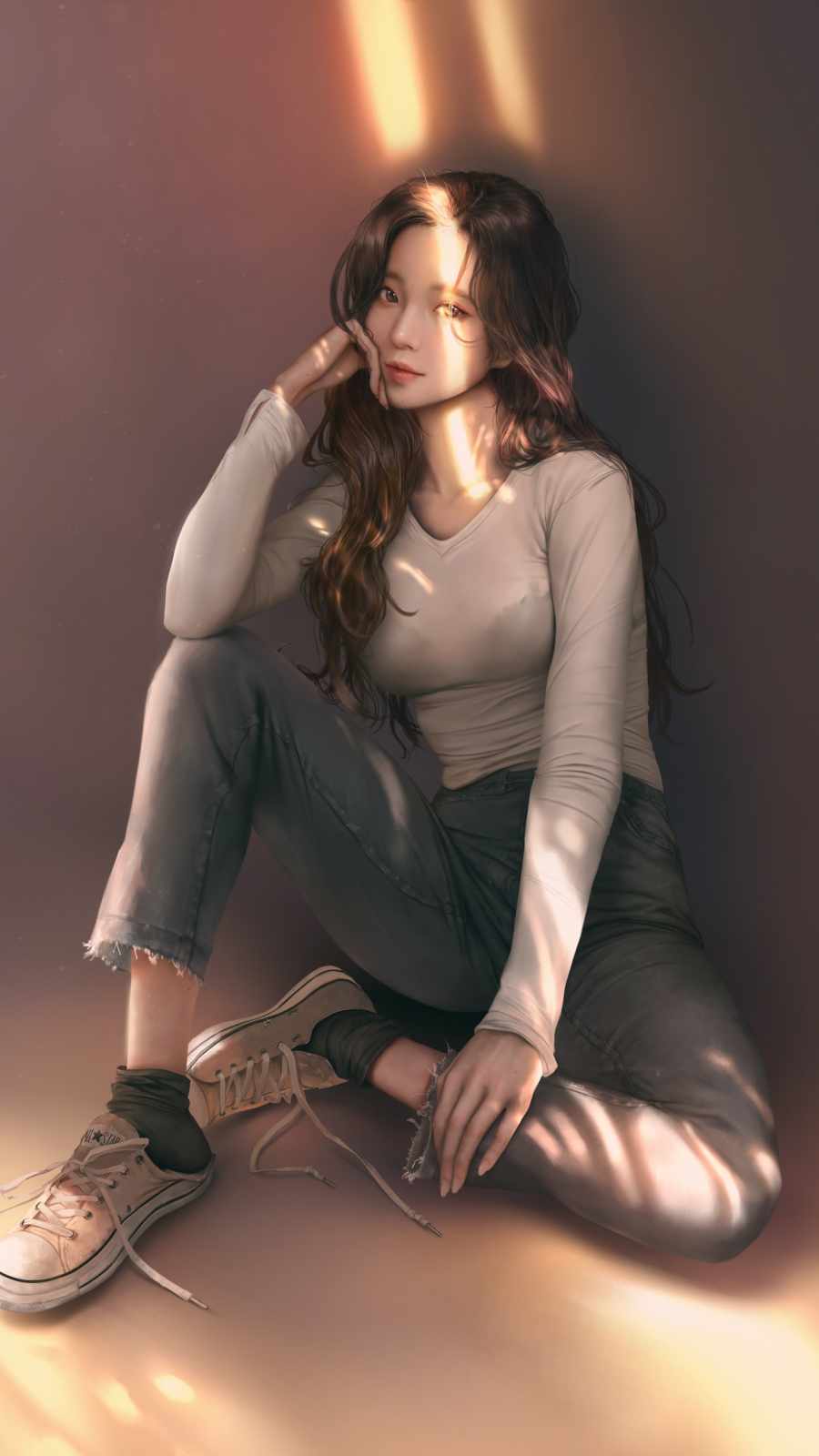 900x1600 Korean Girl Posing iPhone Wallpaper