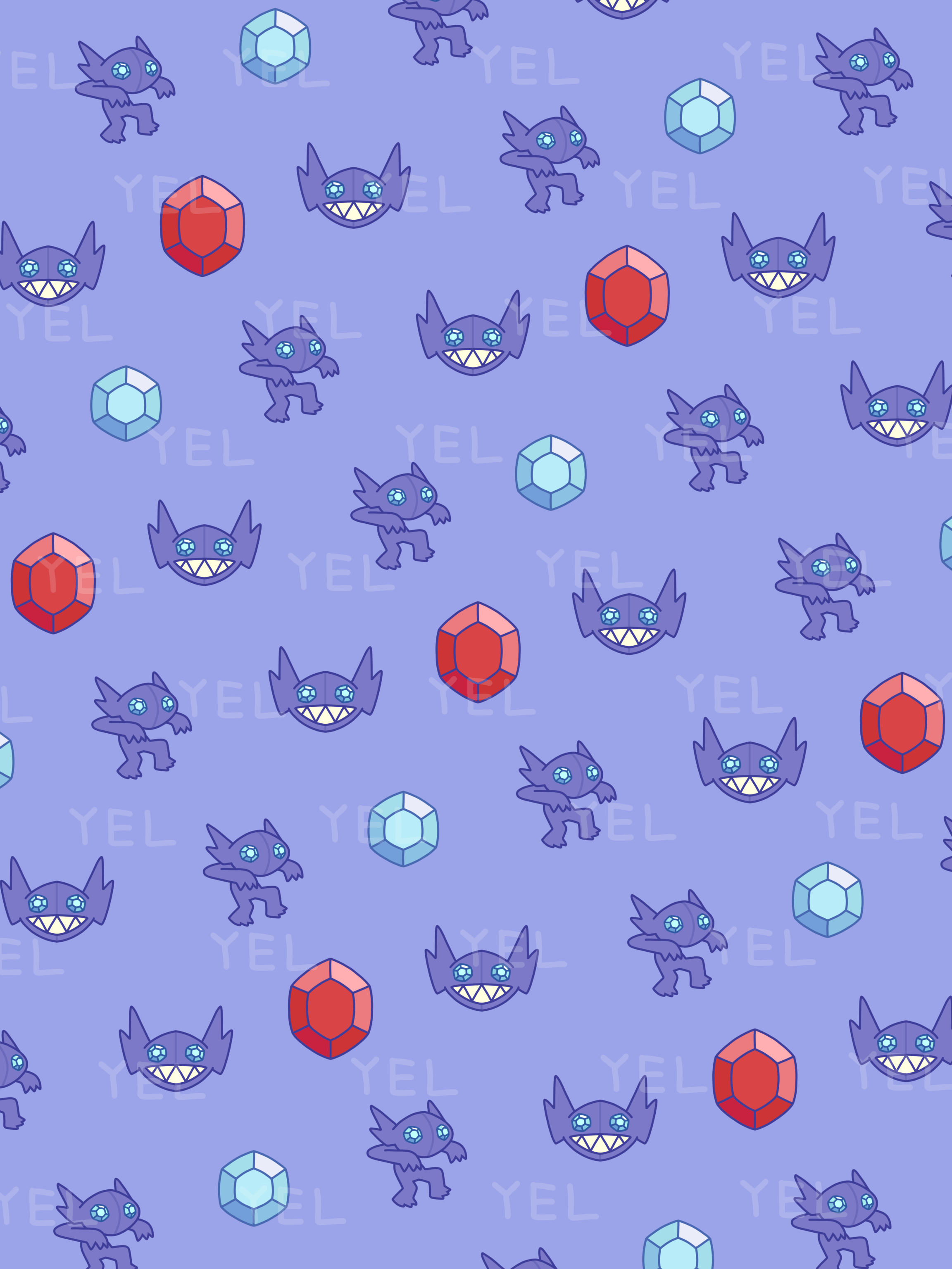 2304x3072 Ghost type Pokemons Wallpaper (oc)