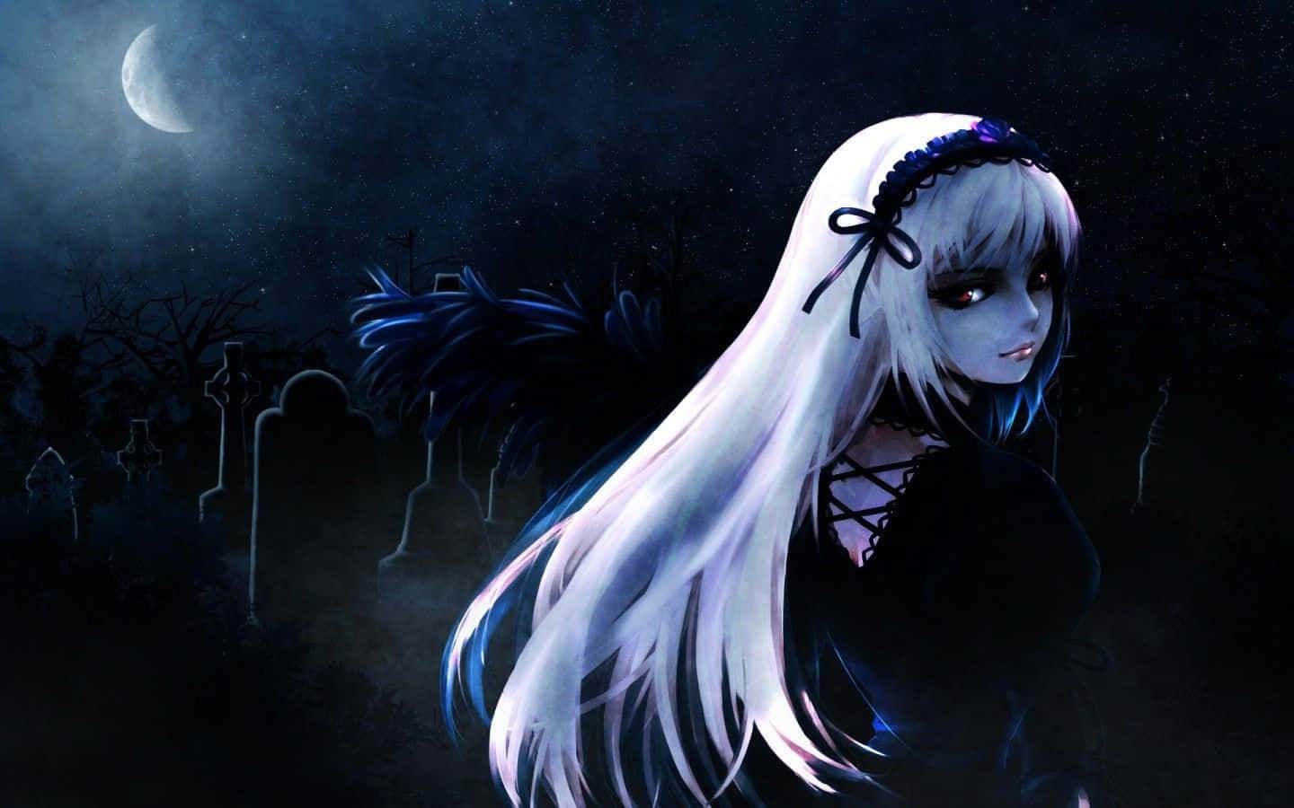 1440x900 Download Image Psycho Anime Girl emotionless creature drawn in an anime art style Wallpaper