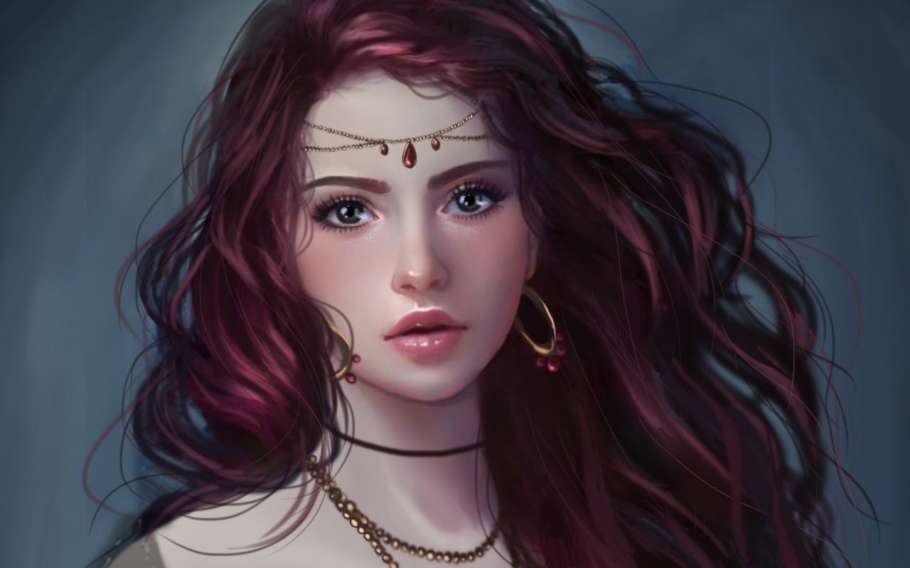 1280x800 Woman Red Hair Pretty Look wallpaper. Woman Red Hair Pretty Look