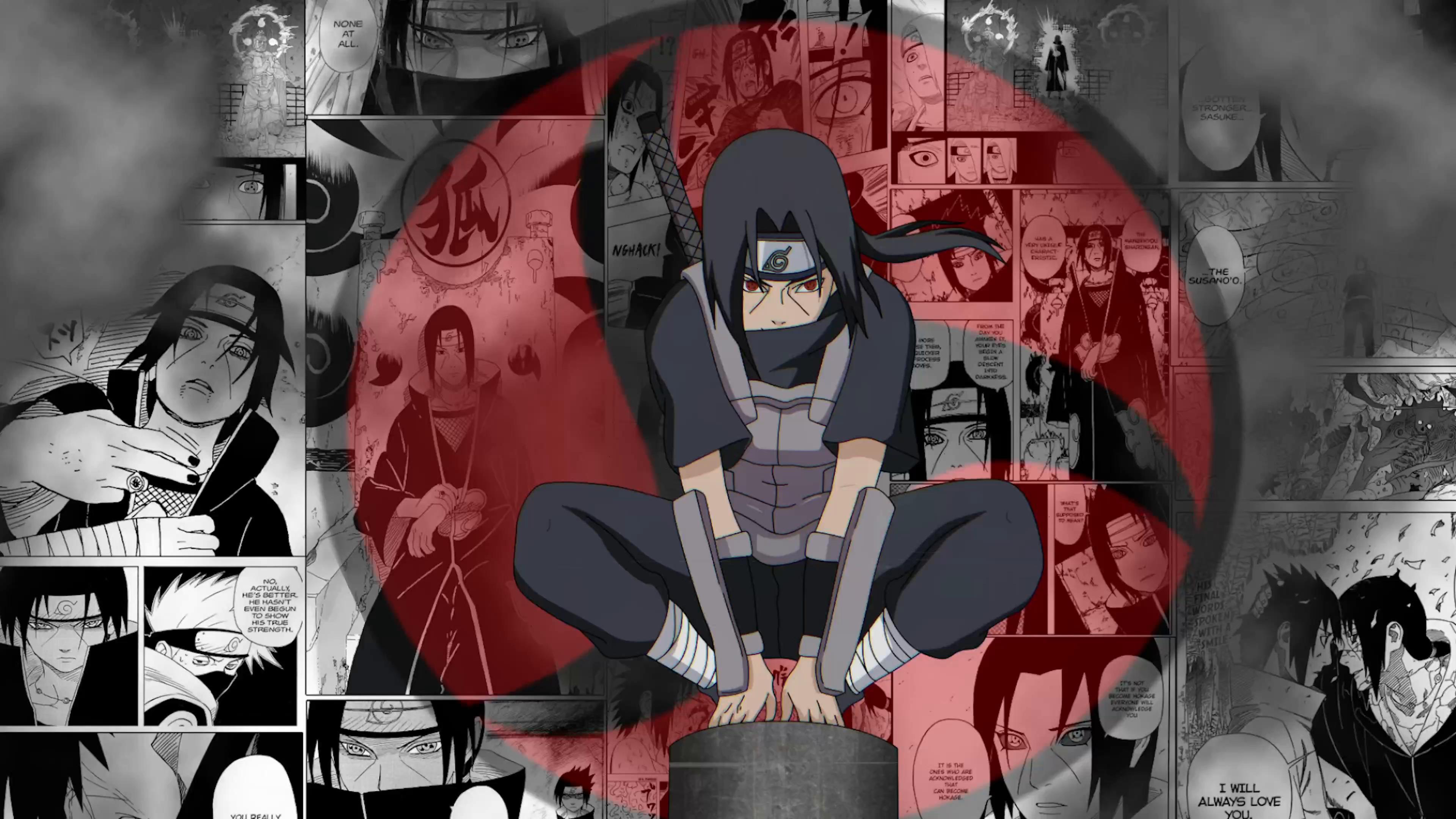 3840x2160 Itachi Uchiha Collage Live Wallpaper