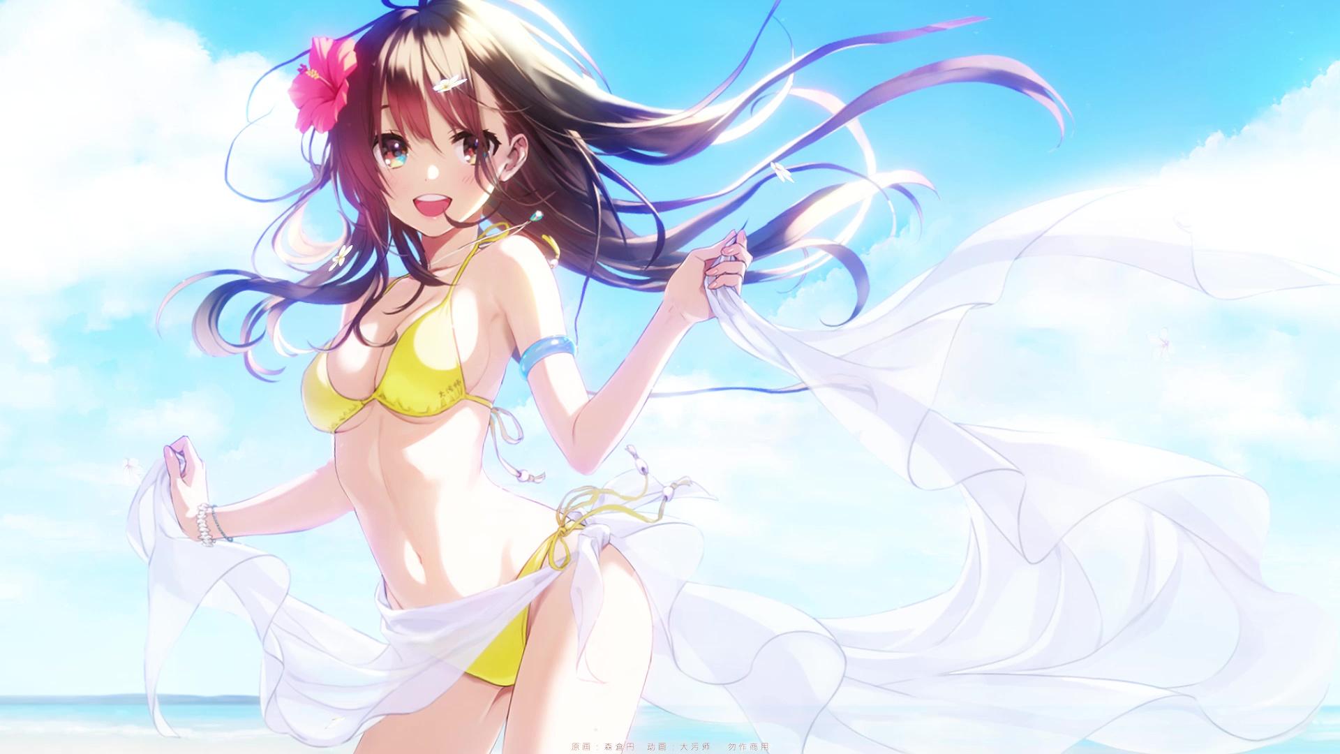 1920x1080 Anime Girl In Bikini Live Wallpaper