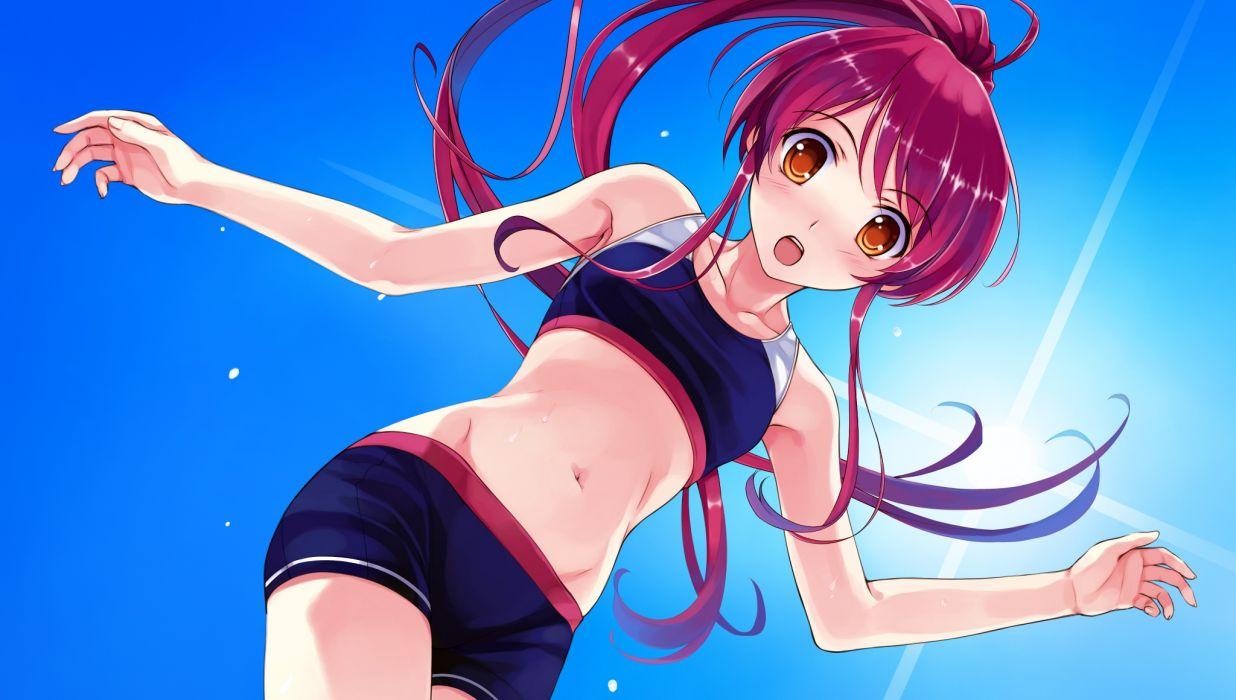 1236x700 Blush deep blue sky & pure white wings misaki kurehito miyamae tomoka swimsuit wallpaperx1160