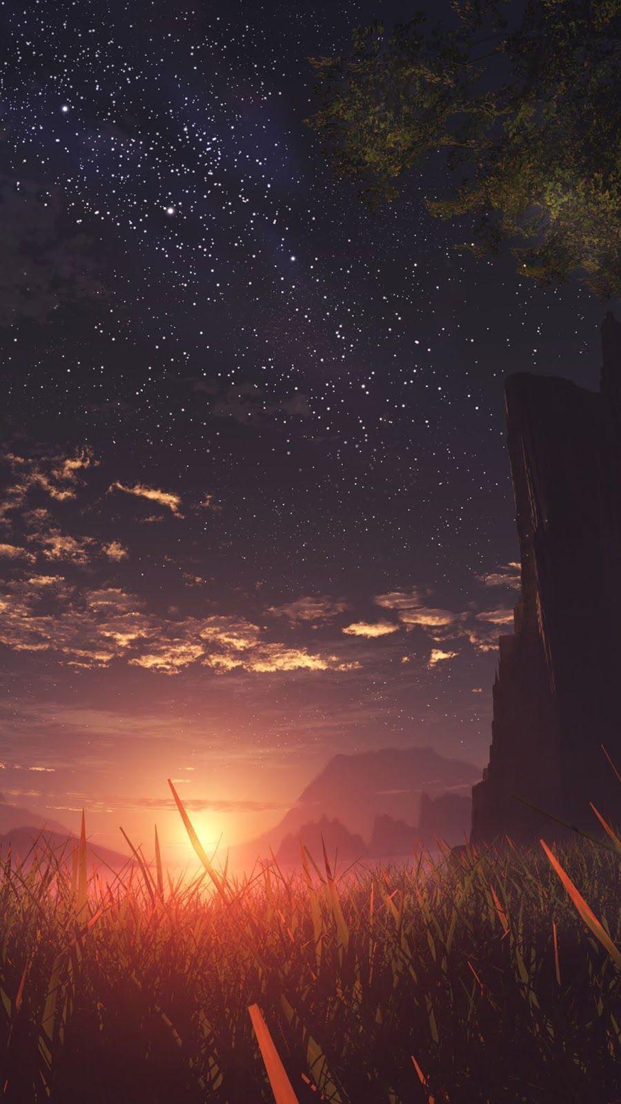 900x1600 Anime Sunset Android Wallpaper