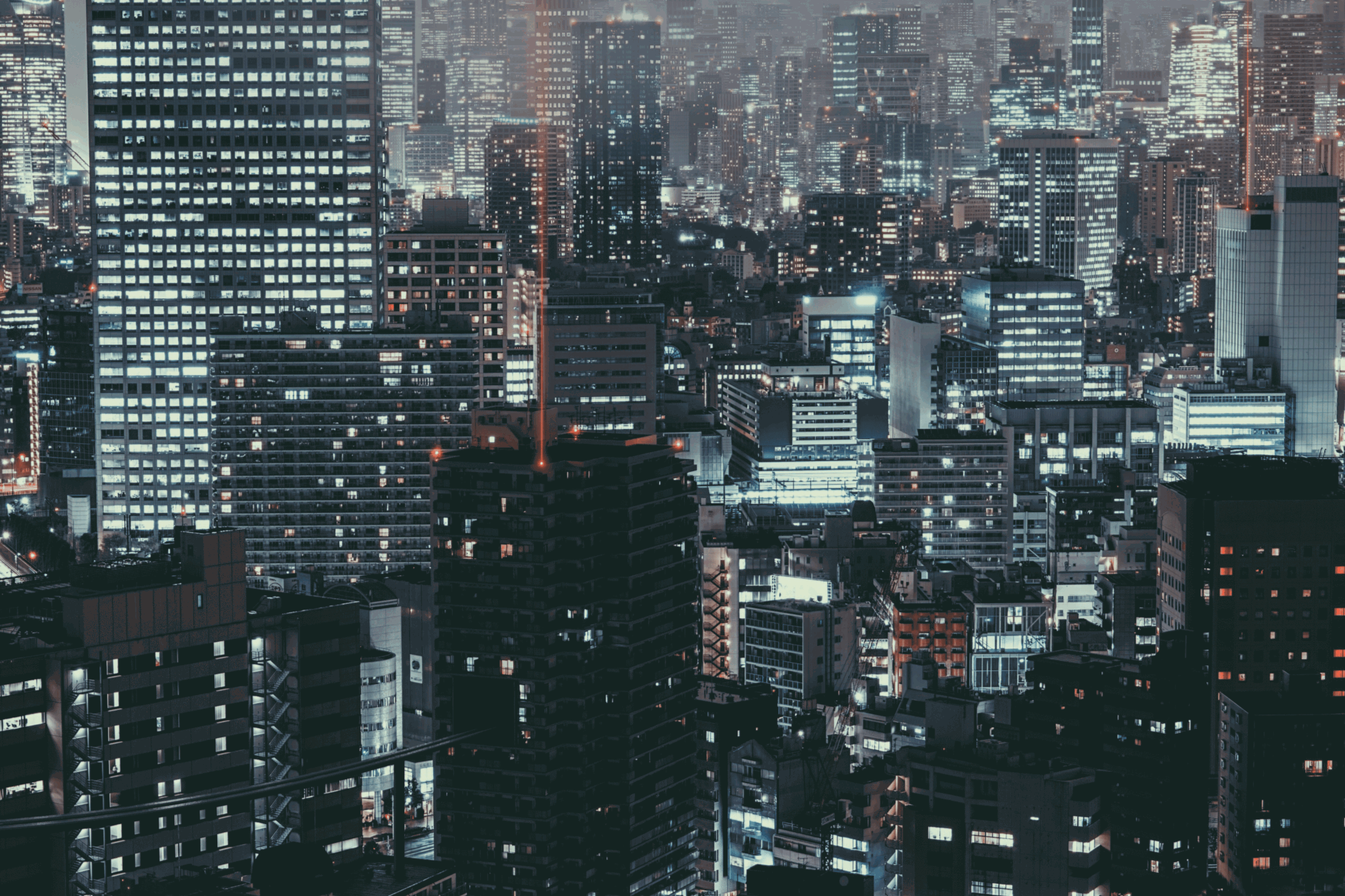 2000x1333 Midnight Tokyo Skyline
