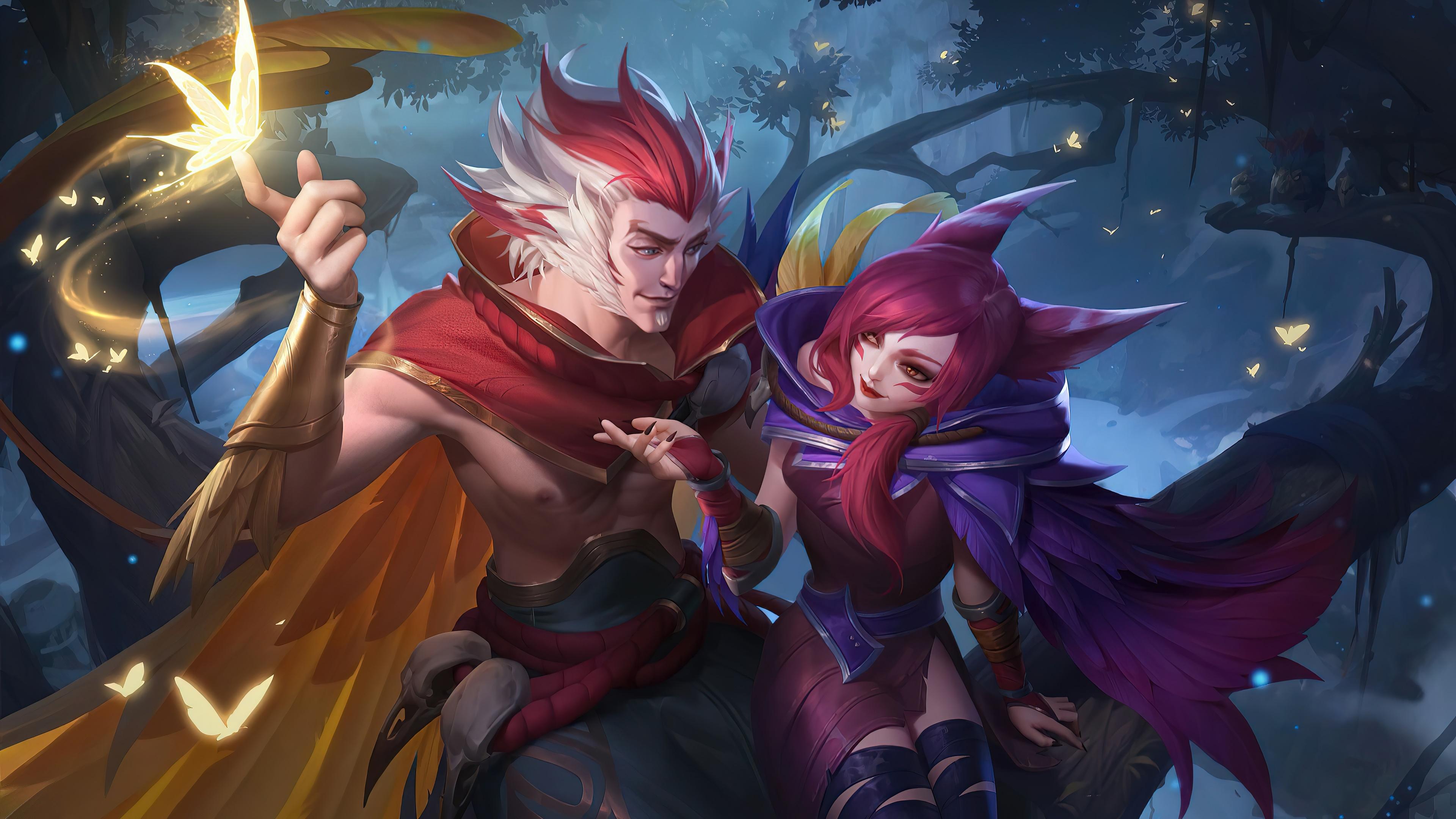 3840x2160 wallpaper, xayah, rakan, lol, wild rift, 4k, HD Gallery HD Wallpaper